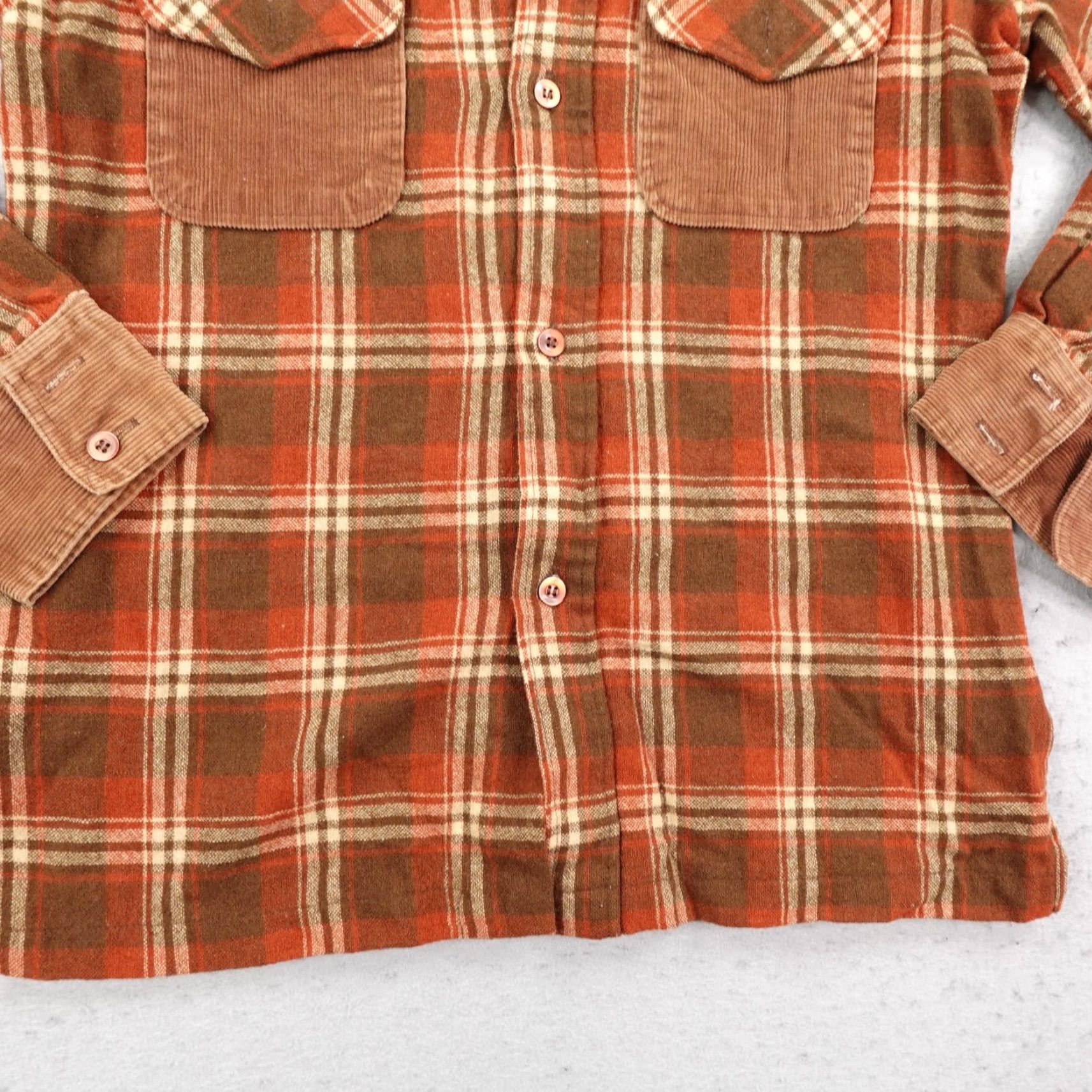 Vintage VINTAGE Aaron Mathew Shirt Mens Medium Brown Wool Blend Corduroy Western 80s Plaid Button-Up Cowboy Mens Size US M / EU 48-50 / 2 - 4 Thumbnail