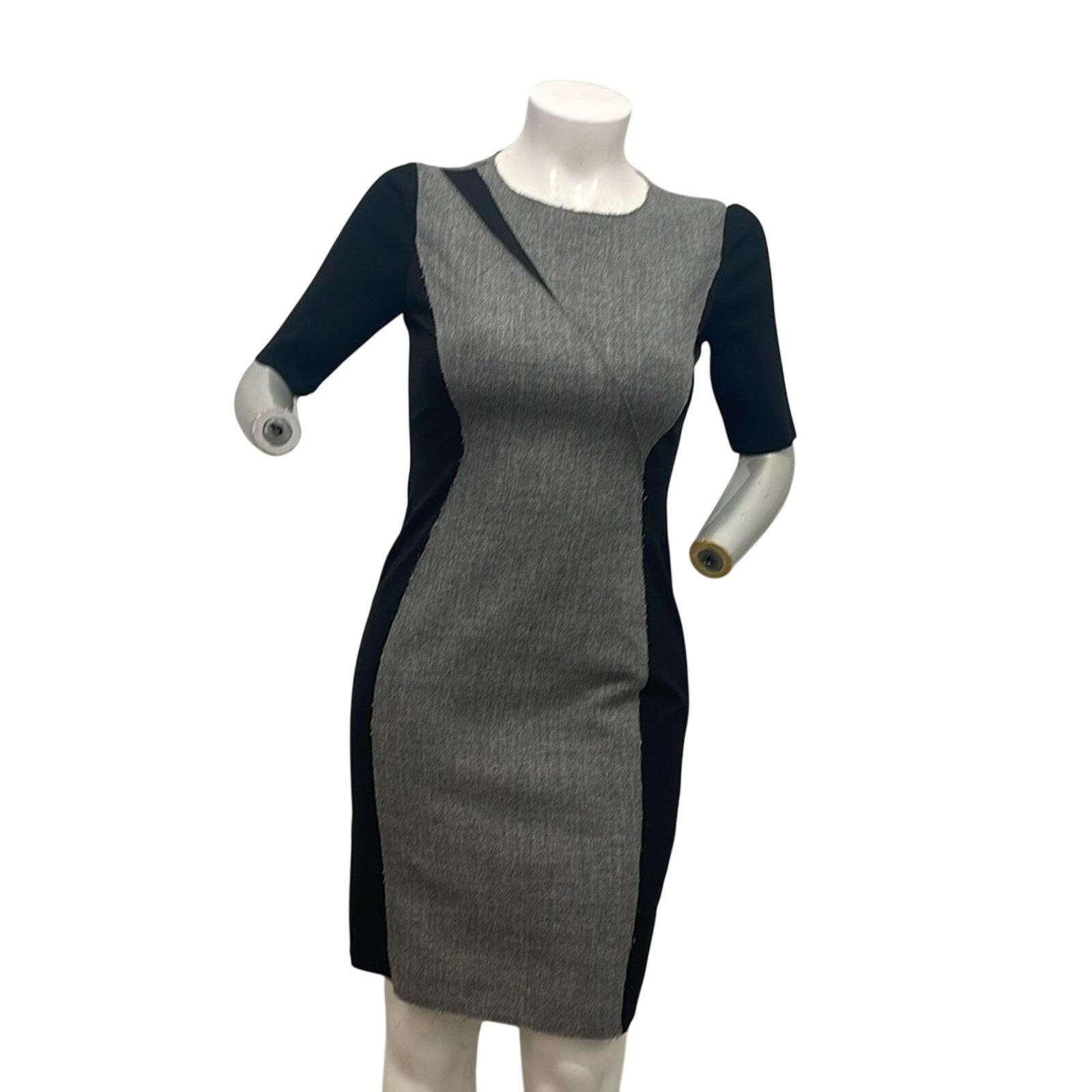 Elie Tahari Elie Tahari Axel Black Gray Sheath Dress Short Sleeve 10 Size L / US 10 / IT 46 - 1 Thumbnail