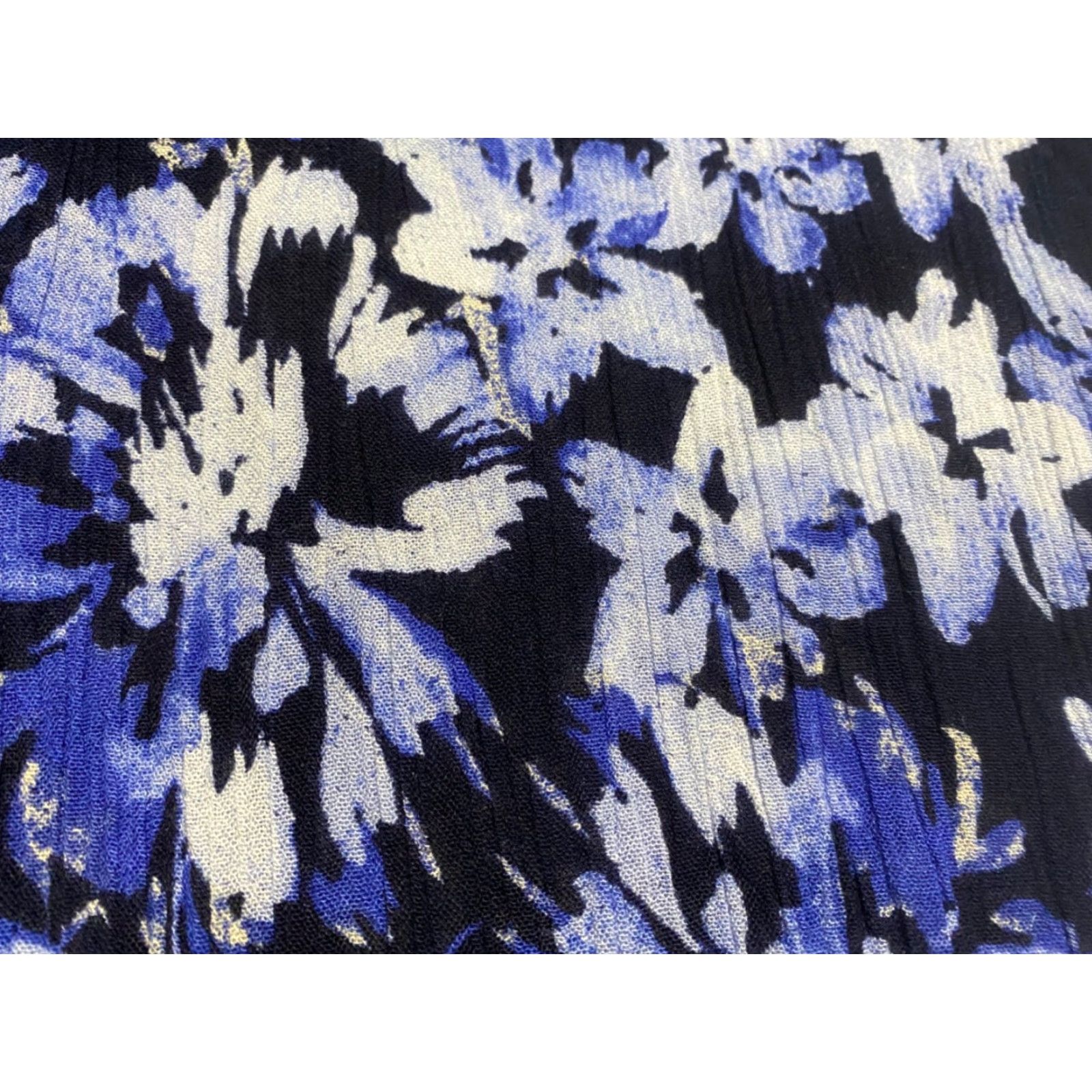 Vintage Roaman's Womens Blouse Shirt 24W Plus Blue Floral 3/4 Sleeve V-Neck Rayon Size 4XL / US 24-26 - 4 Thumbnail