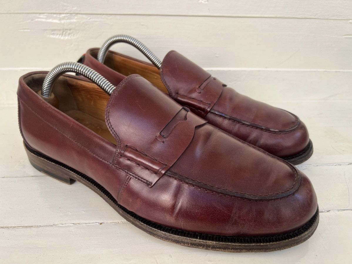 Gucci Gucci Men Spirit web Penny Loafer Burgundy Leather Shoes Size US 8 / EU 41 - 1 Thumbnail
