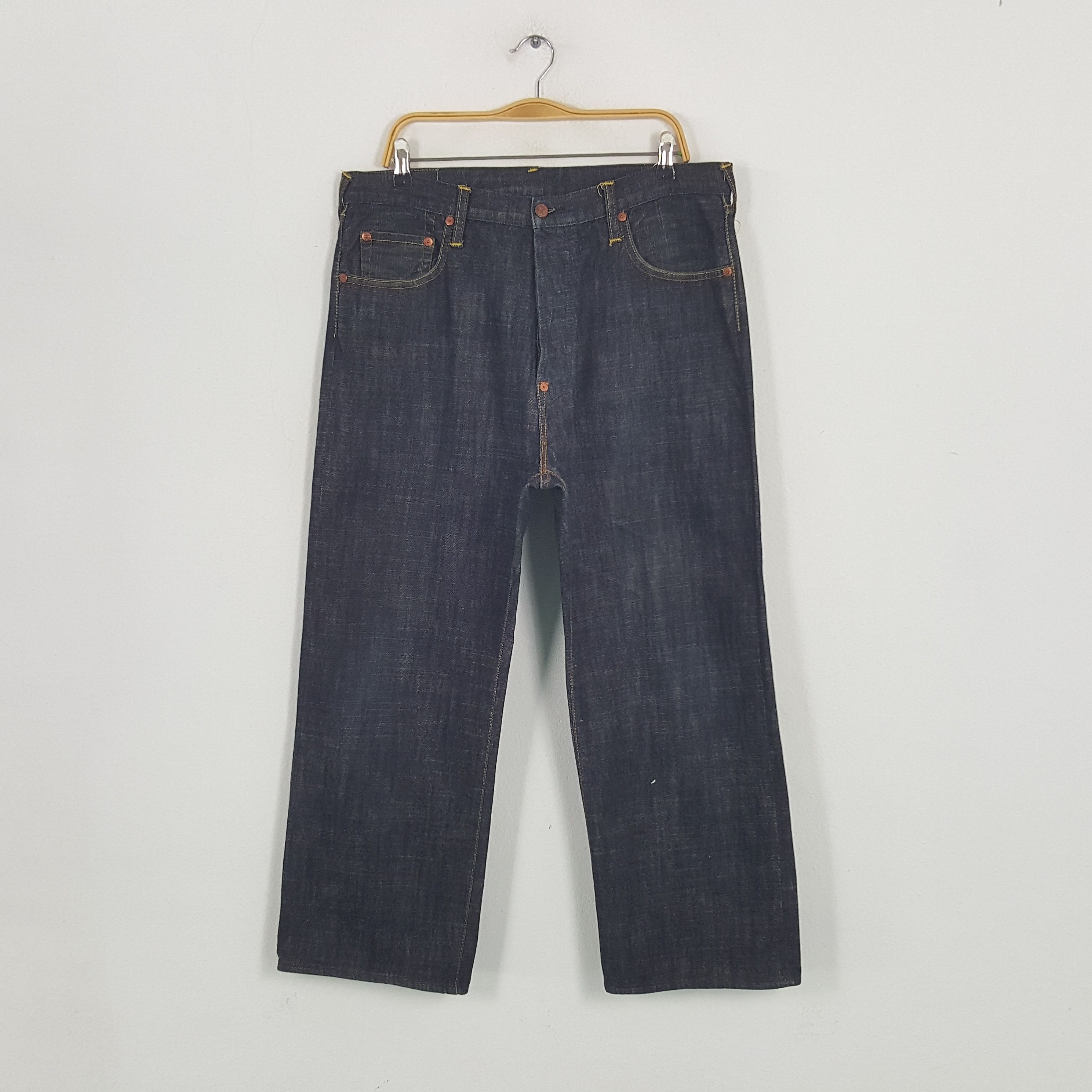 Evisu × Japanese Brand × Vintage Vintage Evisu Selvedge Japanese Daicock Art Denim Jeans Size US 35 - 4 Thumbnail
