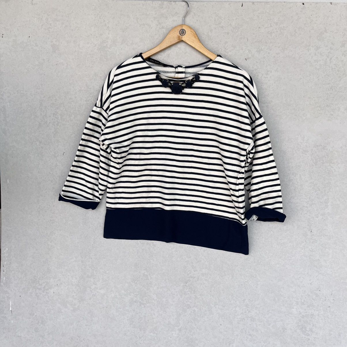 Other Vintage Zara Striped Navy & White Top Size S Size S / US 4 / IT 40 - 2 Thumbnail