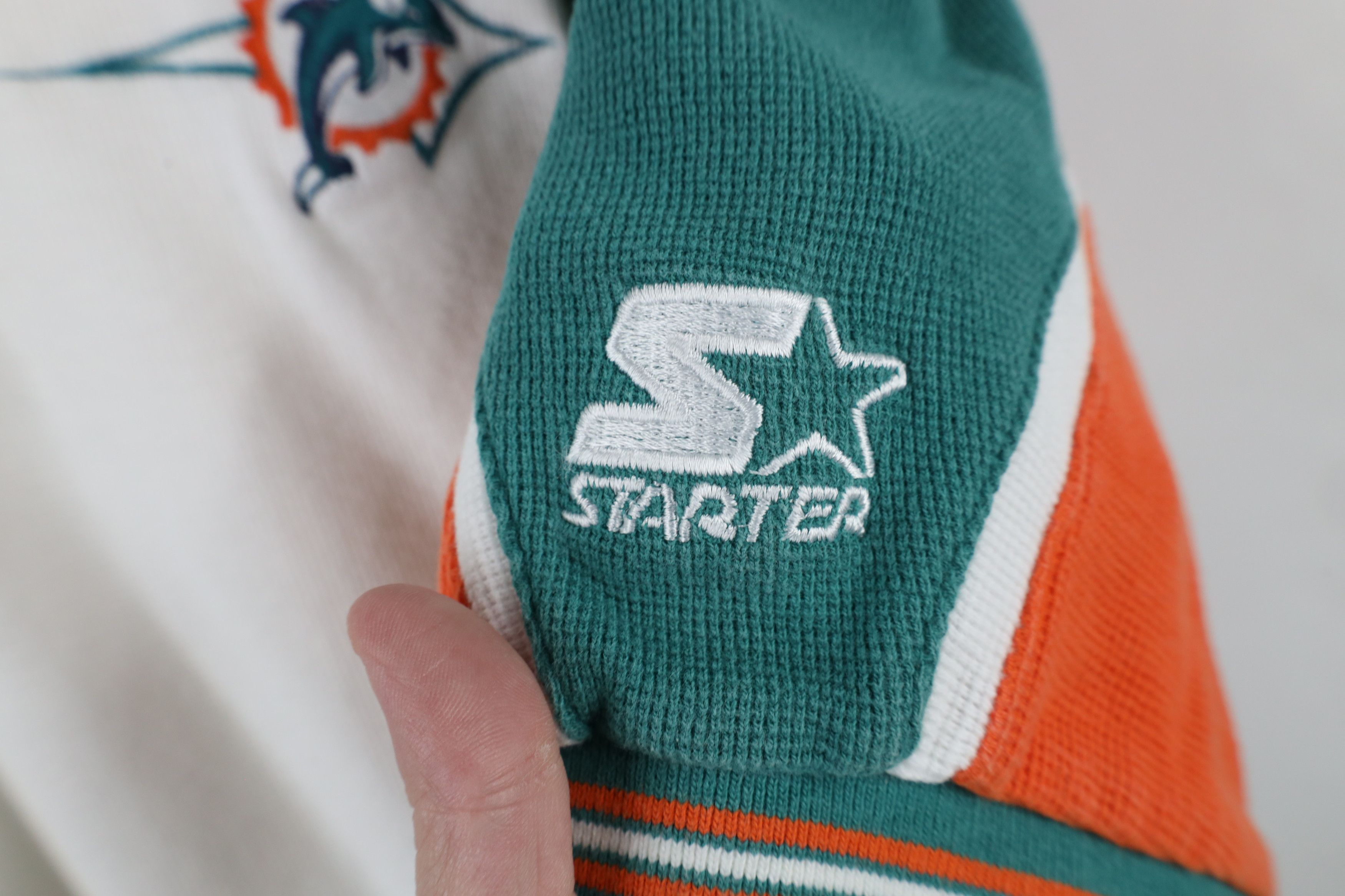 Starter × Vintage Vintage 90s Starter Dolphins Football Thermal Waffle Polo Size US XL / EU 56 / 4 - 4 Thumbnail