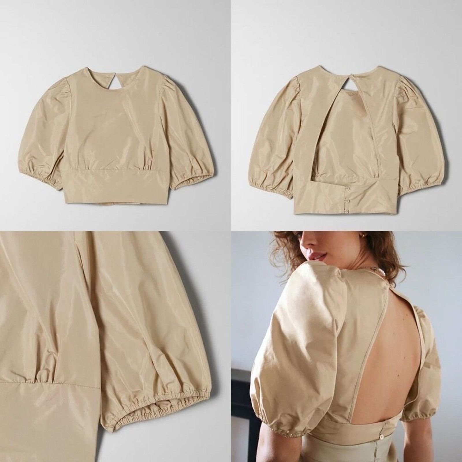 Aritzia Wilfred Duomo Blouse in Sand | Sz 4 Size S / US 4 / IT 40 - 2 Thumbnail