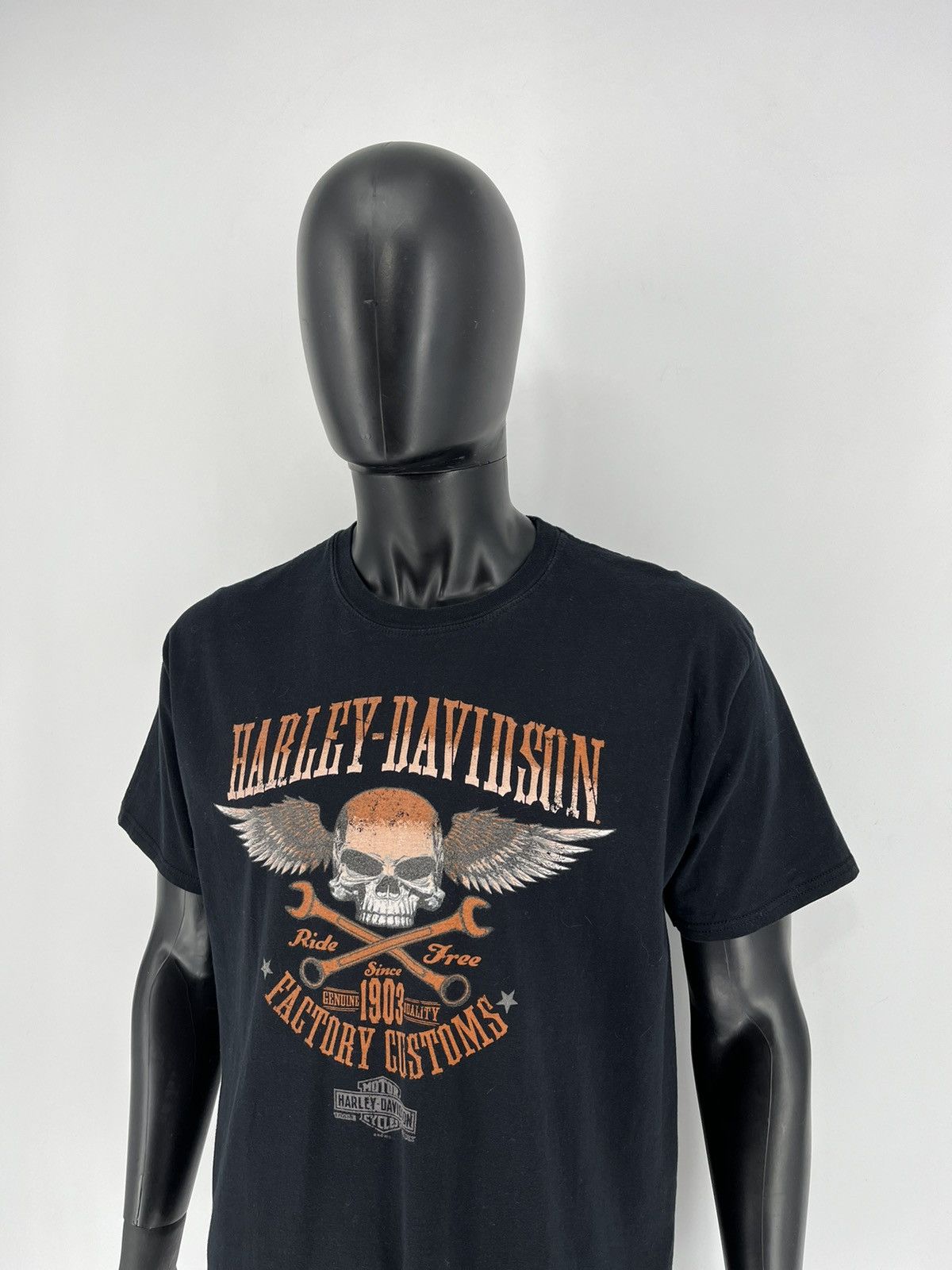 Harley Davidson Harley Davidson Spell Out Factory Customs Pocket T-Shirt Size US XL / EU 56 / 4 - 4 Thumbnail