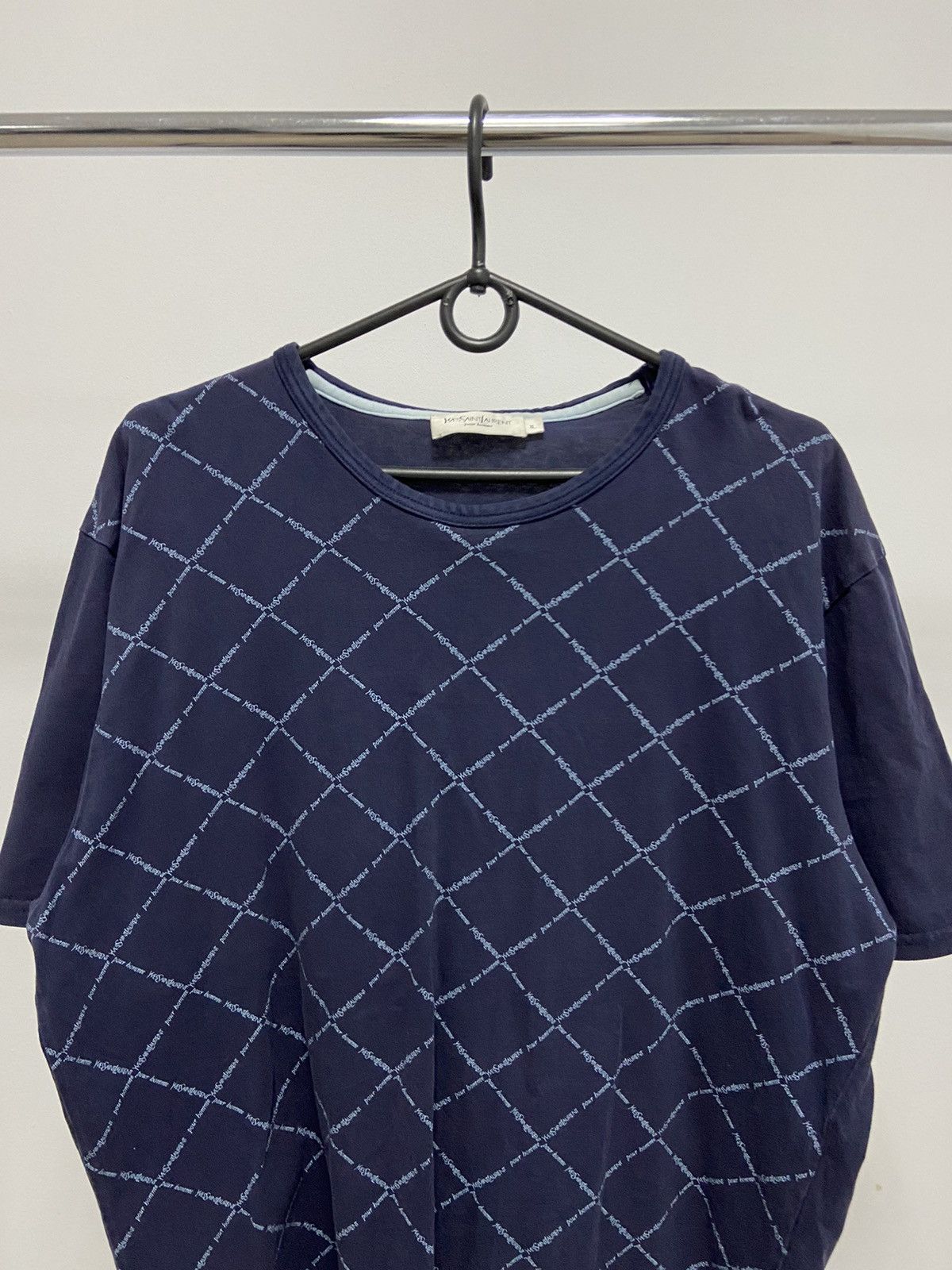 Vintage × Yves Saint Laurent Yves Saint Laurent Vintage T Shirt Monogram Logo Luxury Size US XL / EU 56 / 4 - 2 Thumbnail