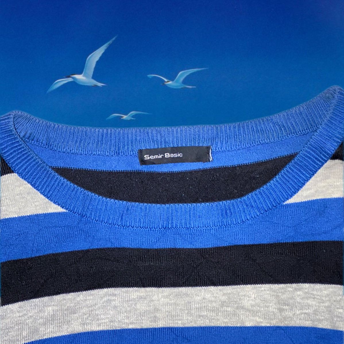 Urban Renewal × Vintage Vintage Striped Nautical Cropped Sweater Size S / US 4 / IT 40 - 3 Thumbnail