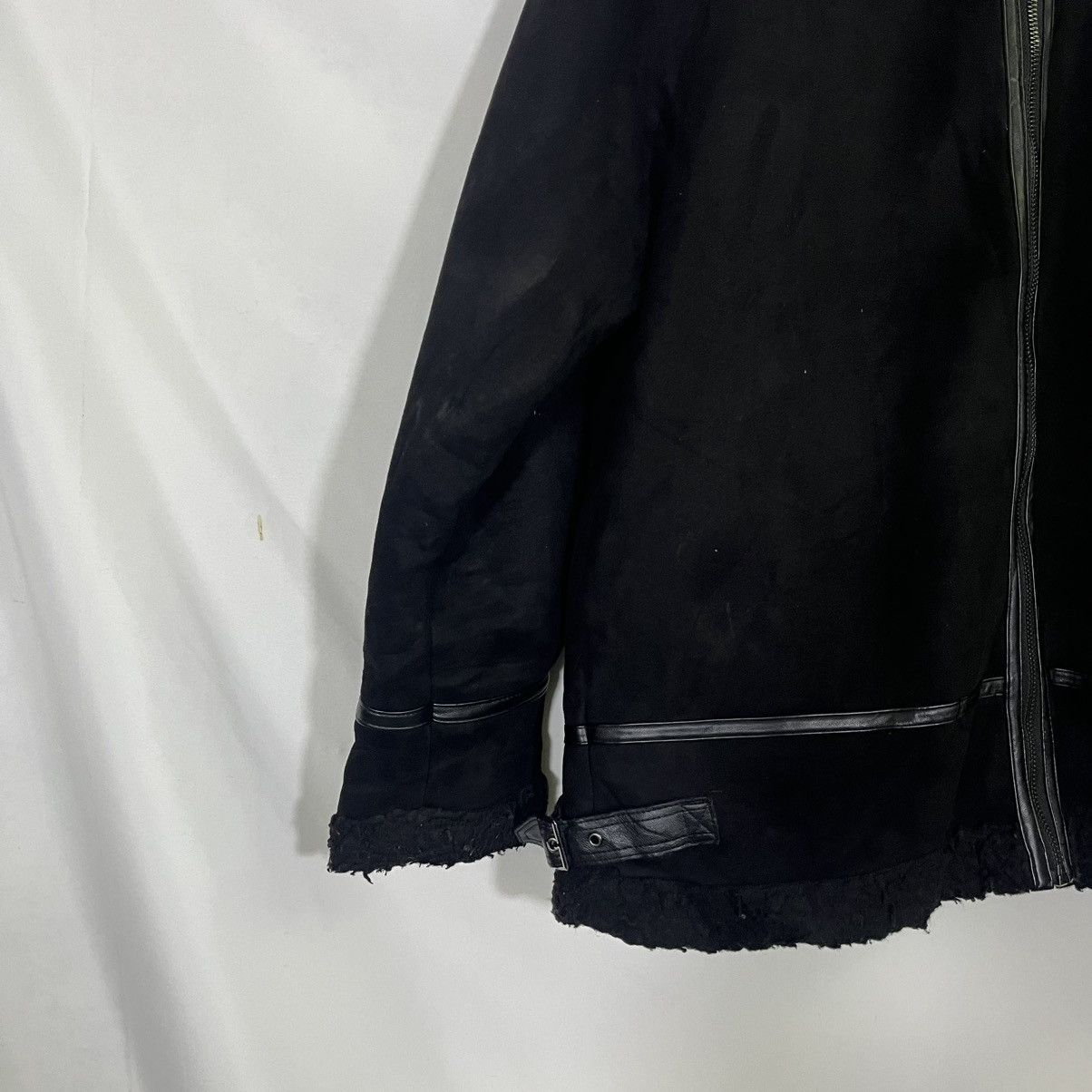 14th Addiction VINTAGE GRL LGB FUR SUEDE BUCKLE ZIPPED UP JACKET Size L / US 10 / IT 46 - 2 Thumbnail