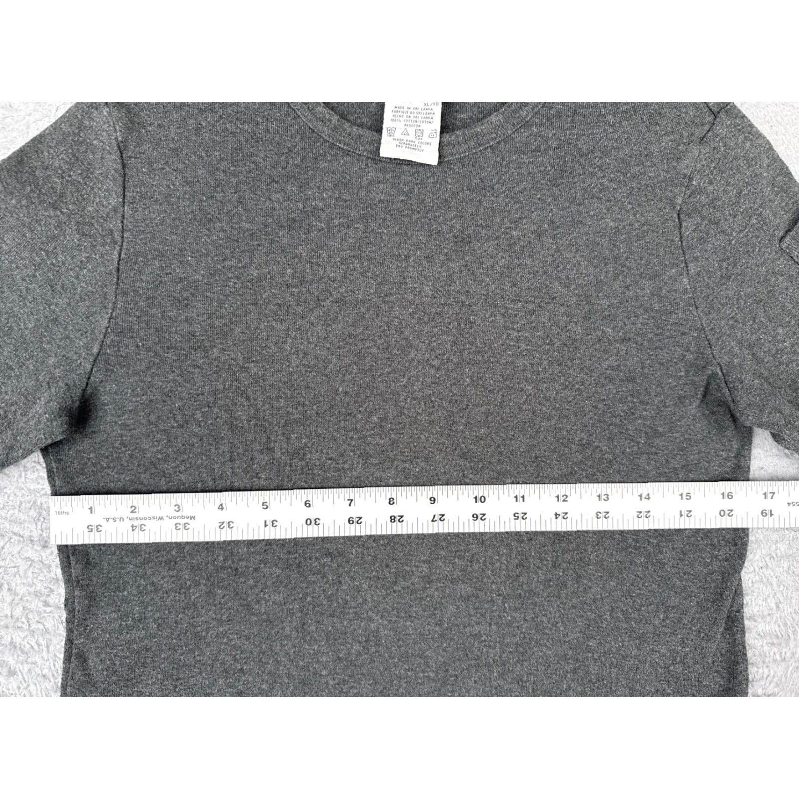 Tommy Hilfiger Tommy Hilfiger Gray Long Sleeve Crew Shirt Women Large 100% Cotton Outdoor Slim Fit Size L / US 10 / IT 46 - 7 Thumbnail