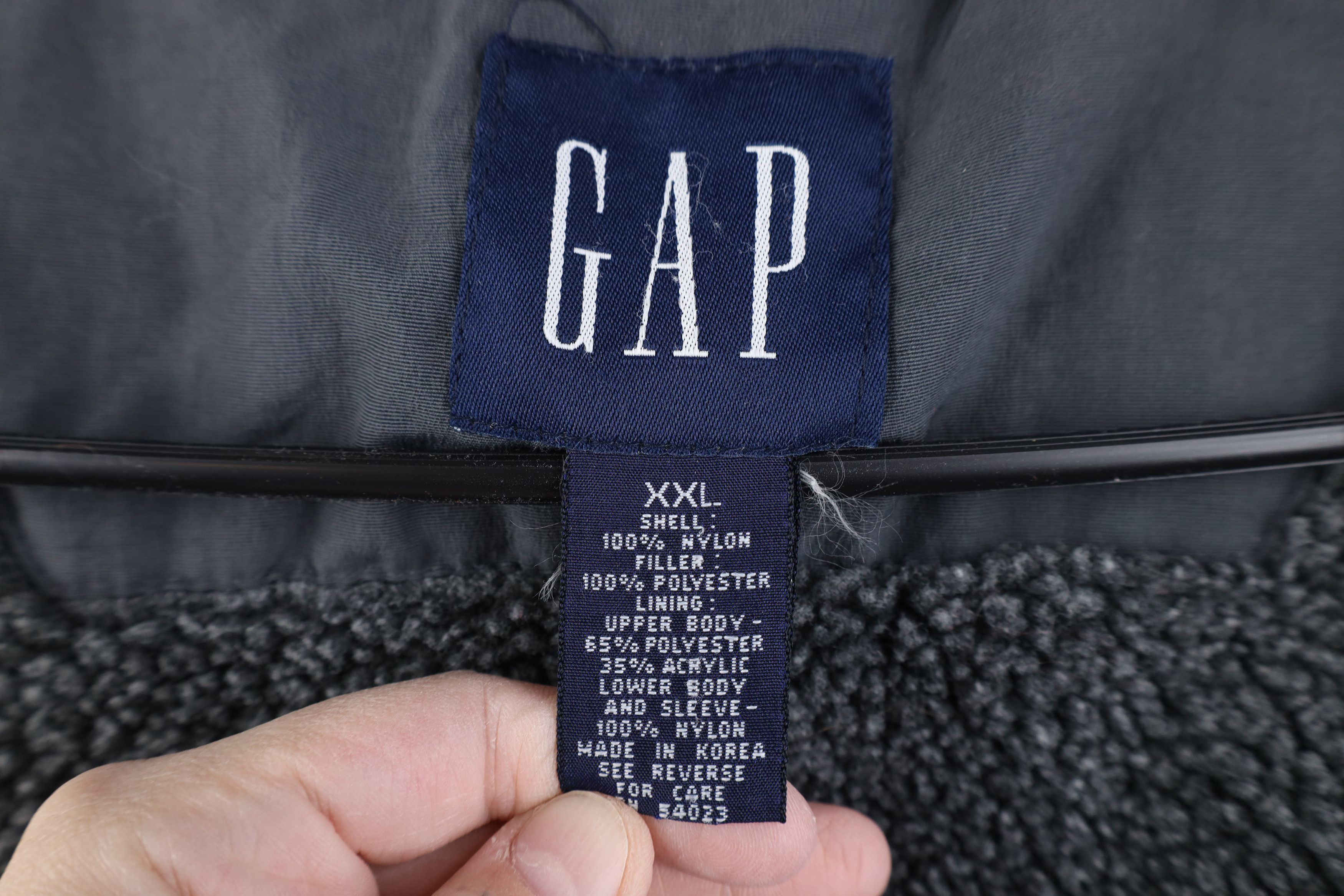 Gap Vintage 90s Gap Pile Fleece Lined Hooded Parka Jacket Gray Size US XXL / EU 58 / 5 - 12 Thumbnail