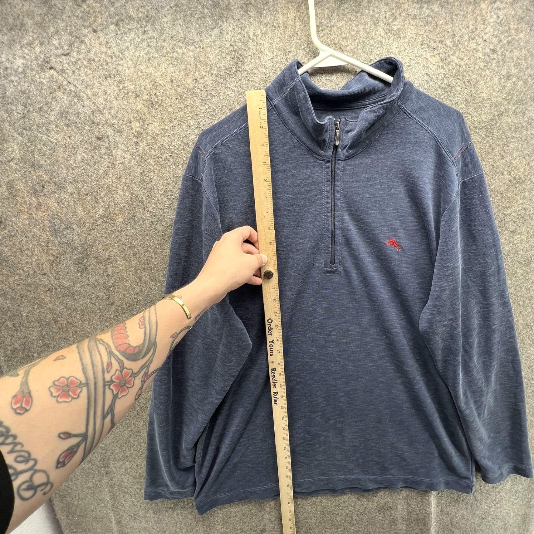 Tommy Bahama Tommy Bahama Sweatshirt Mens 2XL Blue 1/4 Zip Mock Neck Jersey Pullover Logo Size US XXL / EU 58 / 5 - 6 Thumbnail