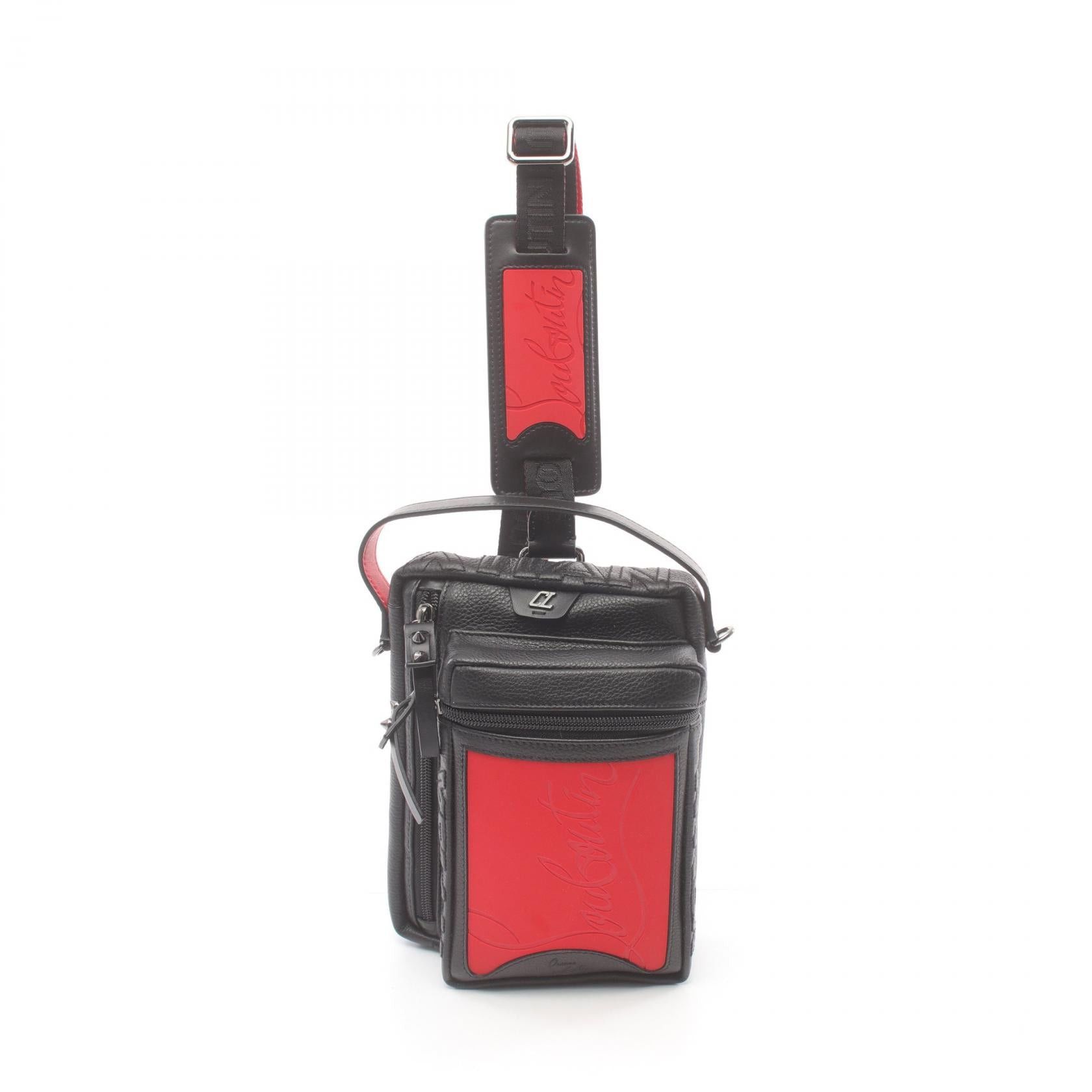 Christian Louboutin Christian Louboutin Loubideal Sneakers Body Bag Leather Black Red Size ONE SIZE - 1 Thumbnail