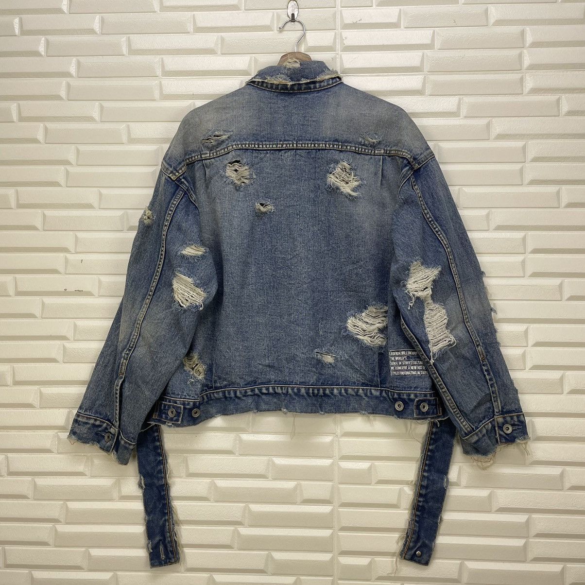 14th Addiction × KMRii Distress Denim Trucker Jacket Size US M / EU 48-50 / 2 - 3 Thumbnail