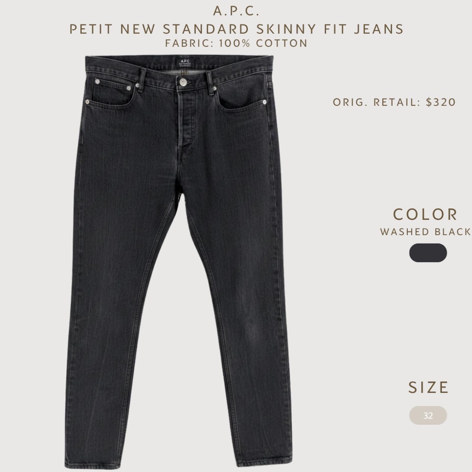 A.P.C. A.P.C. Petit Standard Droit Etroit Jeans 32 Size US 32 / EU 48 - 2 Thumbnail