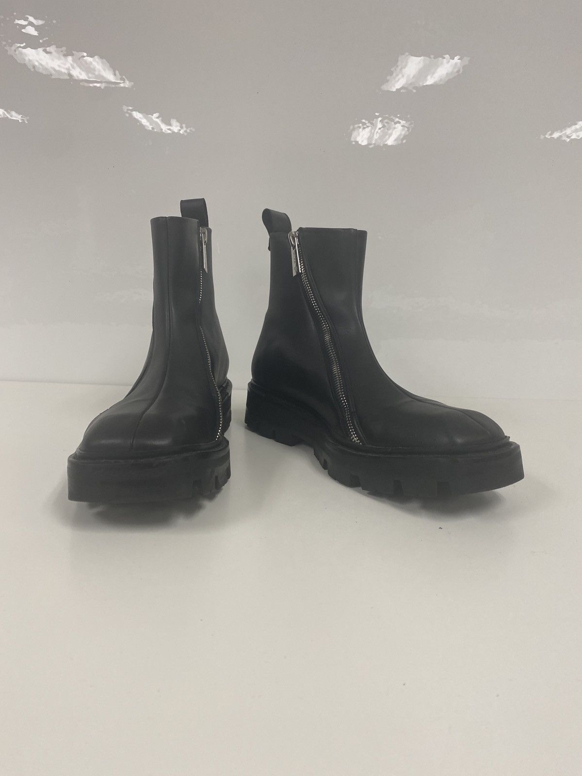 image of Gmbh Black Double Zip Boots, Men's (Size 12)