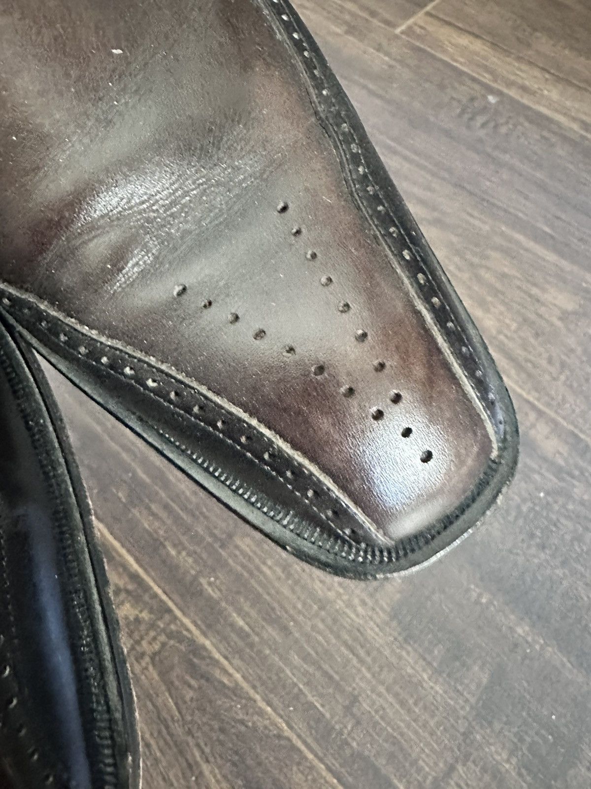 Mezlan Brown/Black Leather Spanish Brogues Derbies Dress Shoes Size US 8.5 / EU 41-42 - 7 Thumbnail