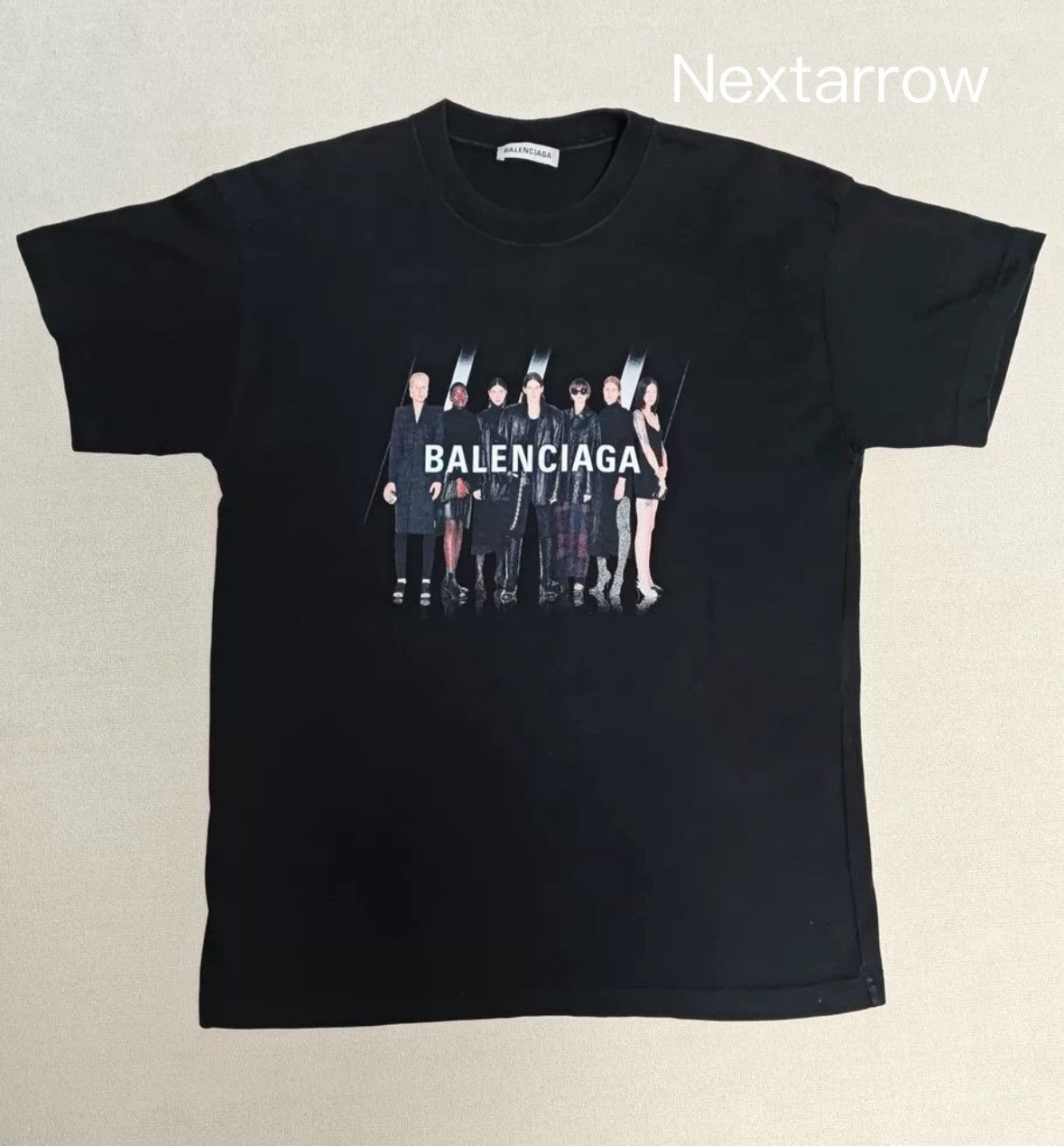 Balenciaga Portrait Band Wash Short Sleeve T-shirt