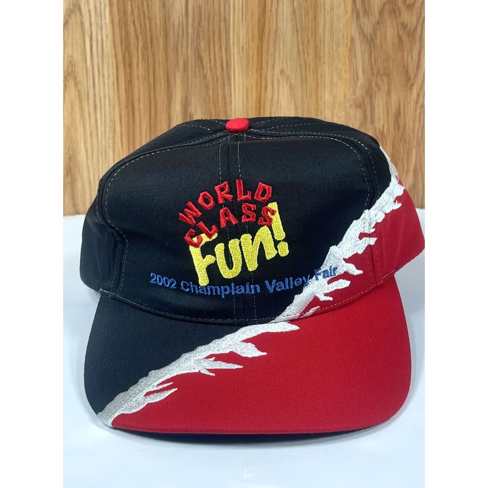 Vintage Nissun World Class Fun 2002 Champlain Valley Fair Leather Strap Back Hat Cap Size ONE SIZE - 2 Thumbnail
