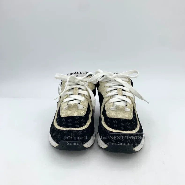Chanel Chanel Colour-blocked logo printed full-print lace-with ca Size US 4.5 / IT 34.5 - 3 Thumbnail