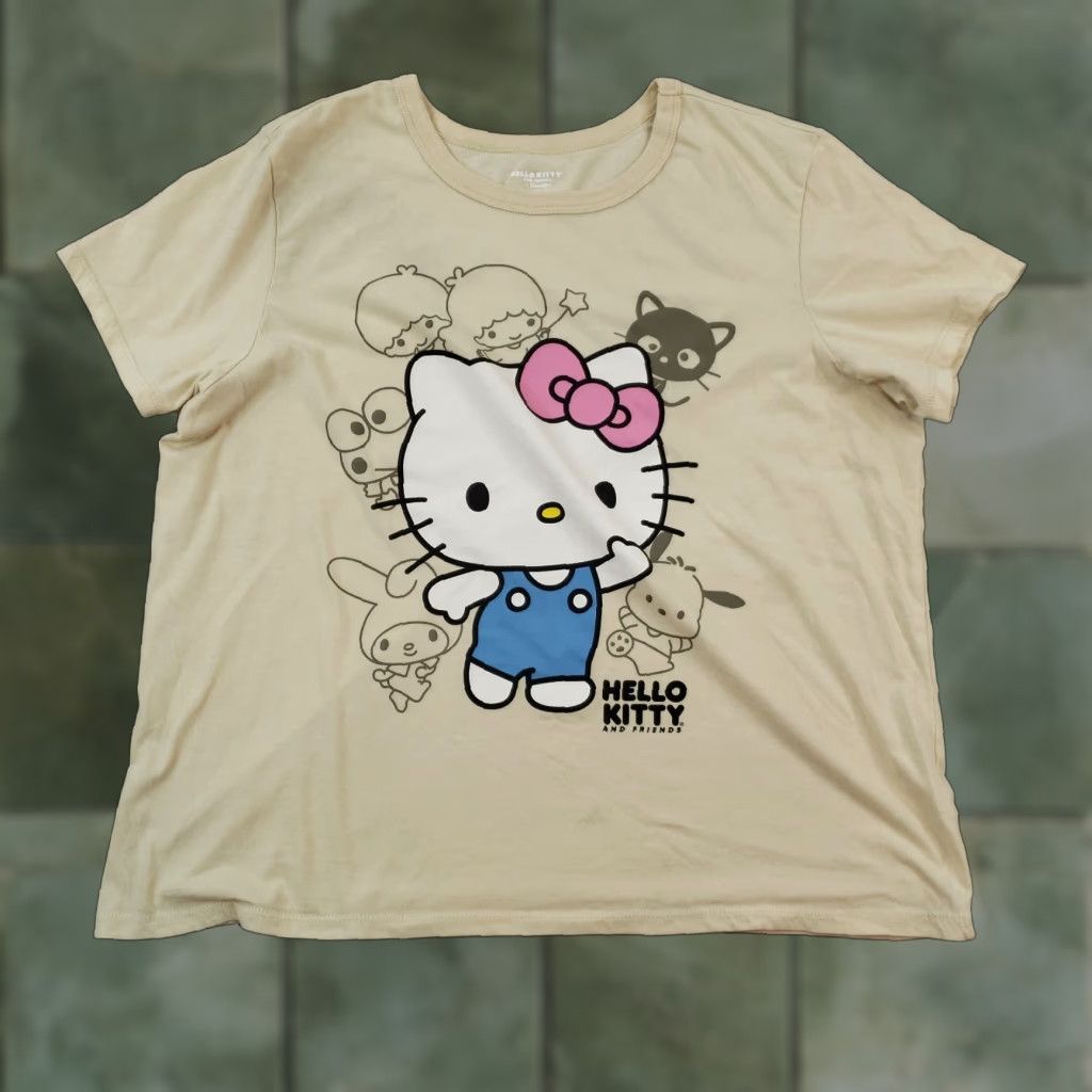 Vintage Sanrio Hello Kitty Shirt Womens XXL 2XL Extra Large Beige Short Sleeve Size XXL / US 16-18 / IT 52-54 - 1 Thumbnail