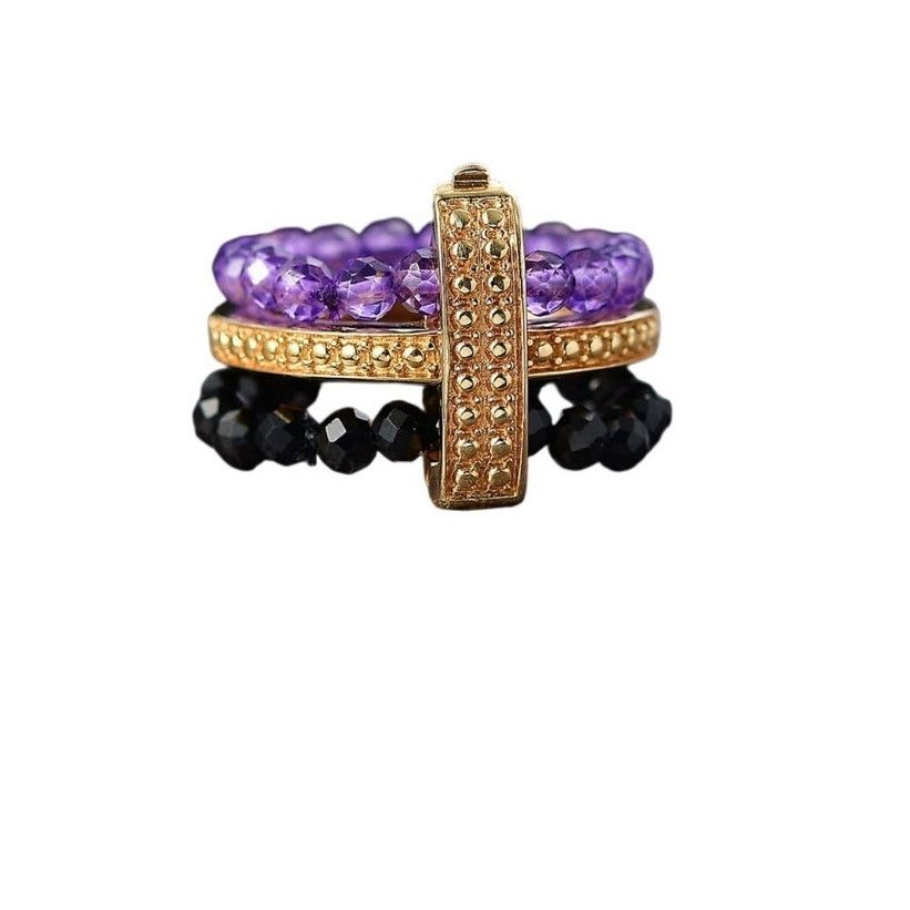 Other EverTrue Amethyst & Black Thai Spinel Ring 18K YG Plated Size ONE SIZE - 2 Thumbnail