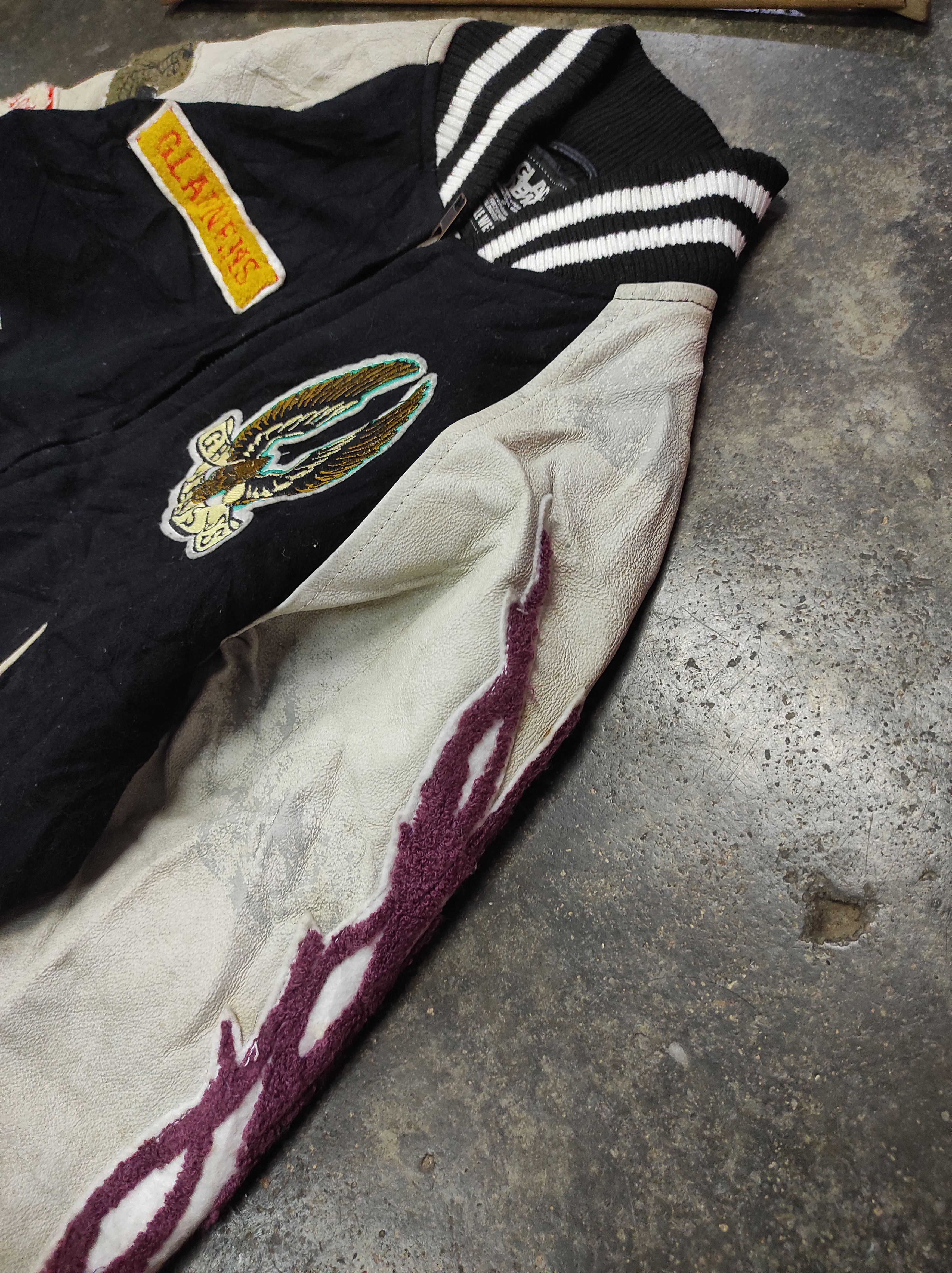 Hysteric Glamour GLAD NEWS DURABLE WEAR VARSITY JACKET LEATHER Size US S / EU 44-46 / 1 - 7 Thumbnail