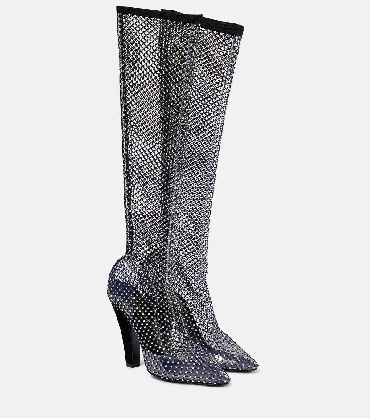 68 boots in mesh with rhinestones