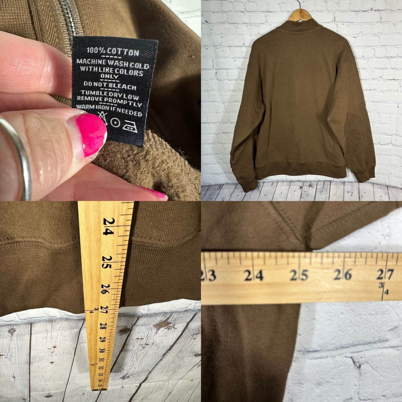 Vintage Highlights key selling points: "American Giant," "Brown Fleece Bomber Jacket," "Large" directly address the user'S information Size US L / EU 52-54 / 3 - 8 Thumbnail