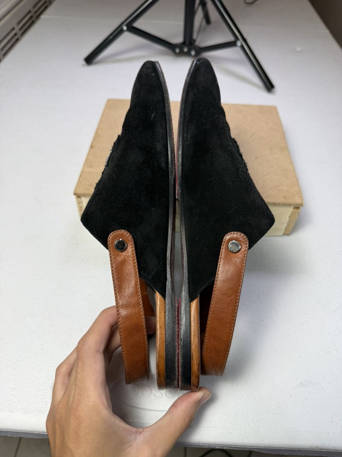Christian Louboutin Christian Louboutin Black Suede, Leather Mule Slingback 41 Size US 8 / EU 41 - 9 Thumbnail