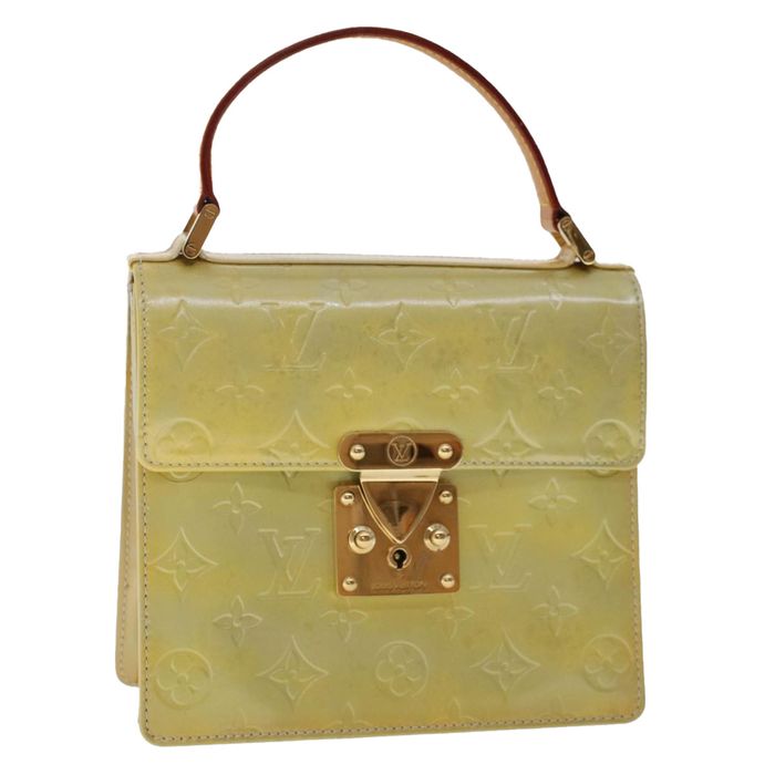 LOUIS VUITTON Monogram Vernis Spring street Hand Bag Yellow M91068