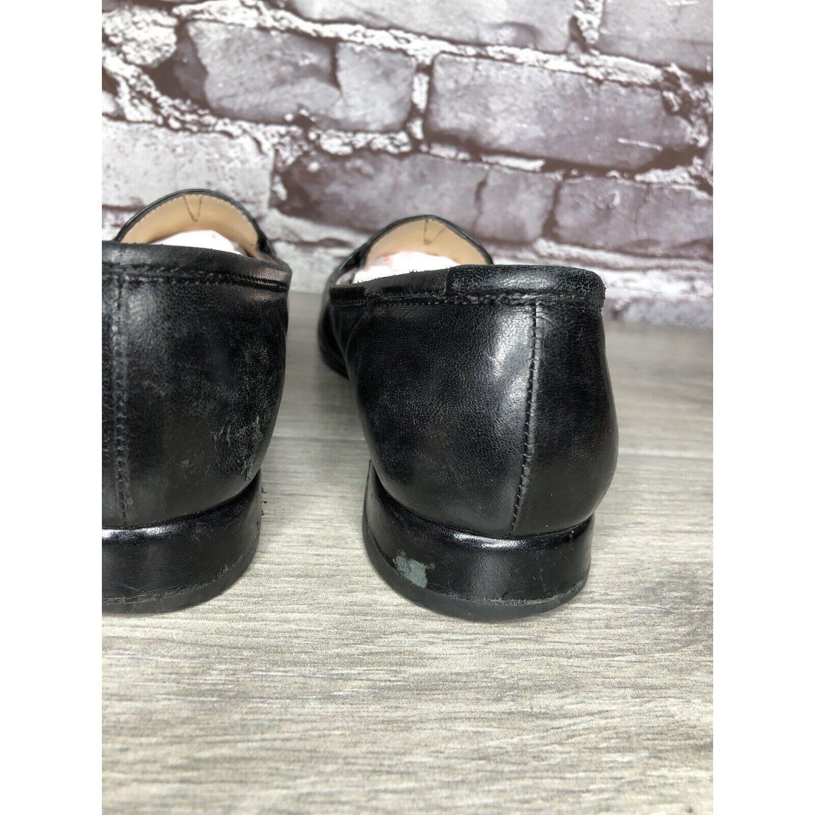 Salvatore Ferragamo Salvatore Ferragamo Black Leather Logo Slip On Loafer Shoes Size US 6 / IT 36 - 9 Thumbnail