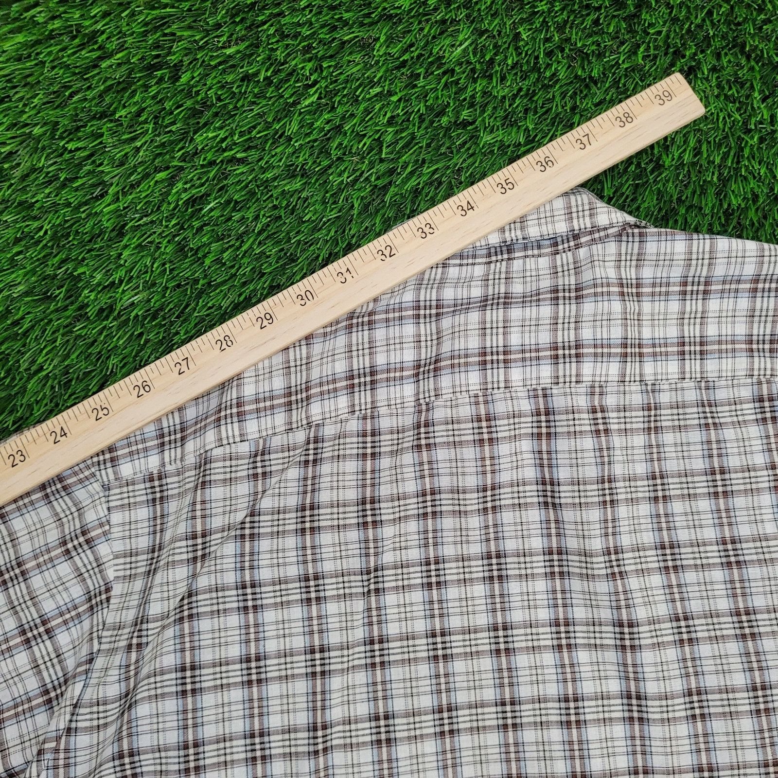 Vintage VTG 80s Western Plaid Shirt XL Perma-Prest Beige Brown White Size US XL / EU 56 / 4 - 5 Thumbnail