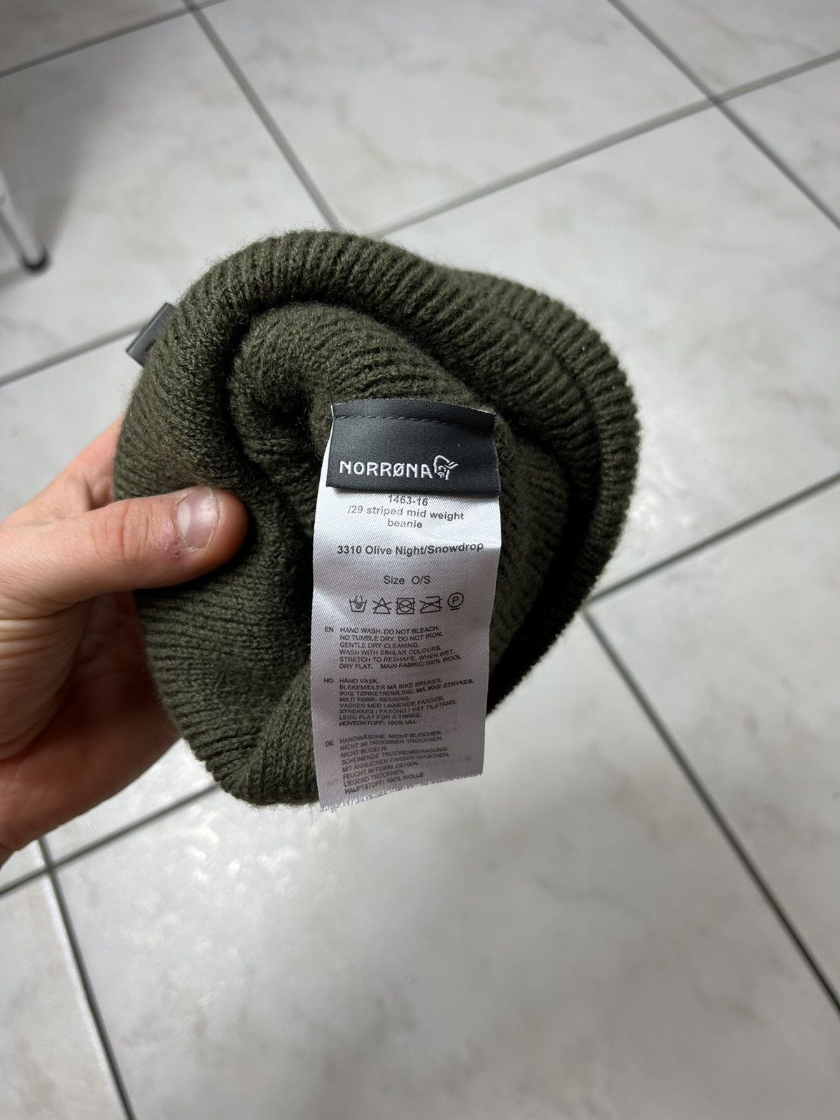 Norrona Norrona striped mid weight beanie wool hat logo triple color Size ONE SIZE - 10 Thumbnail