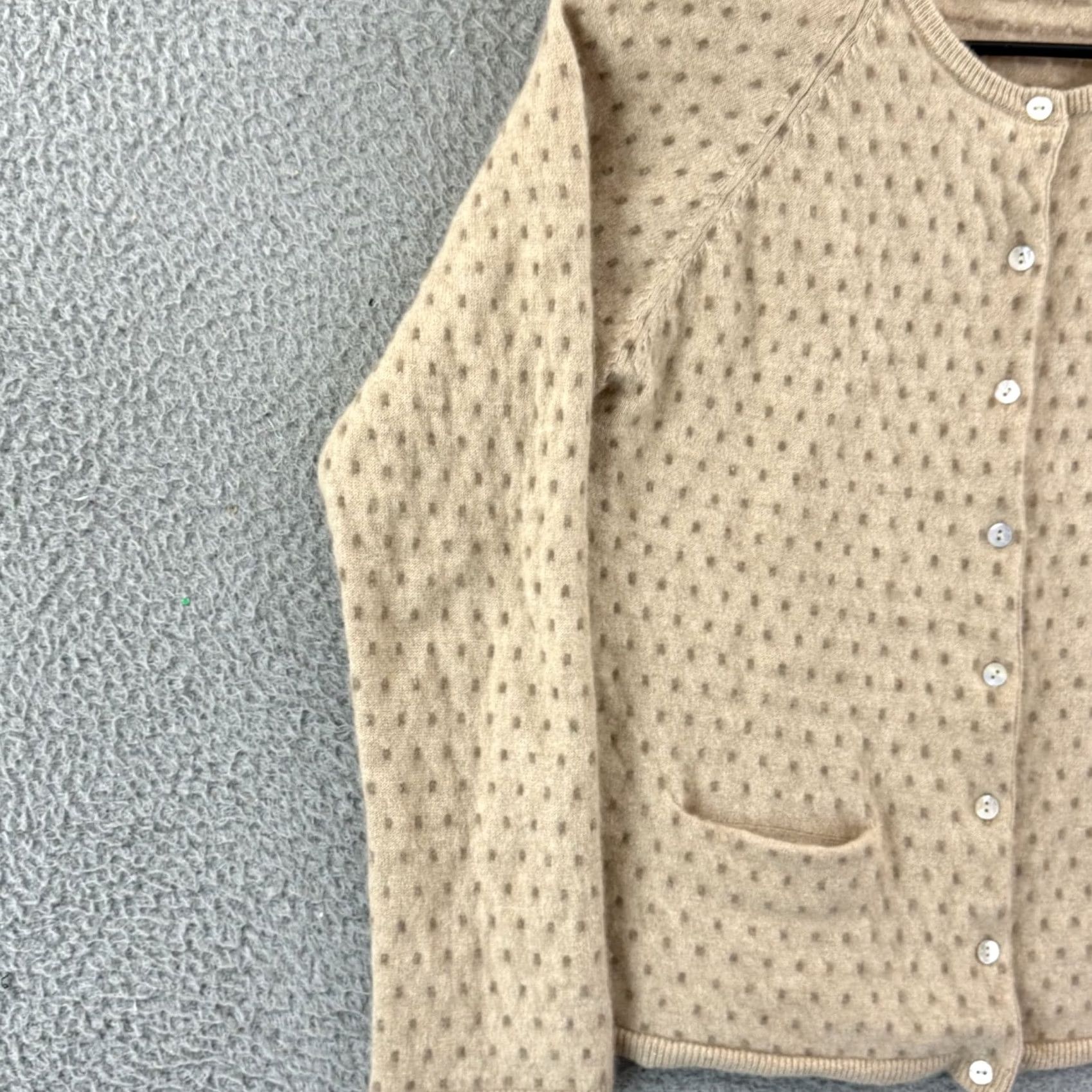 Vintage Gudrun Sjoden Sweater Womens Medium Beige Button Up Cardigan Long Sleeve Preppy Size M / US 6-8 / IT 42-44 - 4 Thumbnail