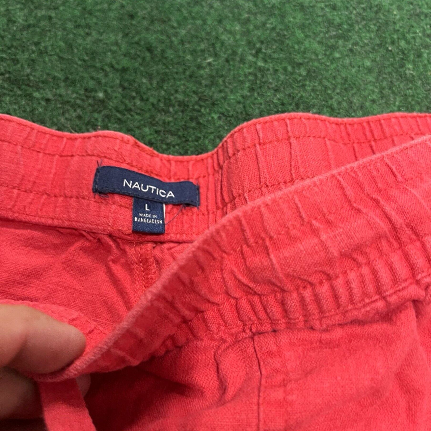 Nautica Nautica Shorts Womens Size L Red Linen Blend Pull on Drawtring Pockets Casual Size 36" / US 14 / IT 50 - 3 Thumbnail