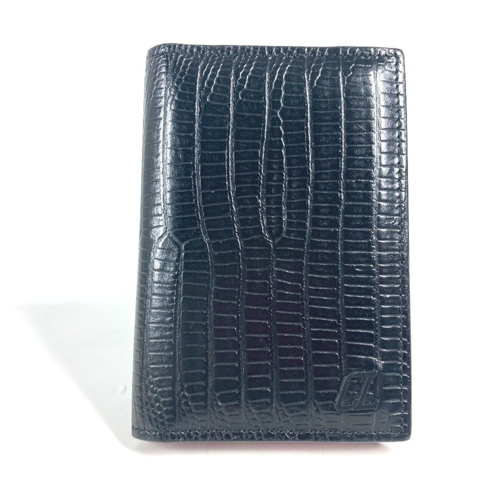 Christian Louboutin Christian Louboutin Business Card Holder Pass Case CL Bi-fold Holder/Card Leather Men's Black Size ONE SIZE - 1 Thumbnail