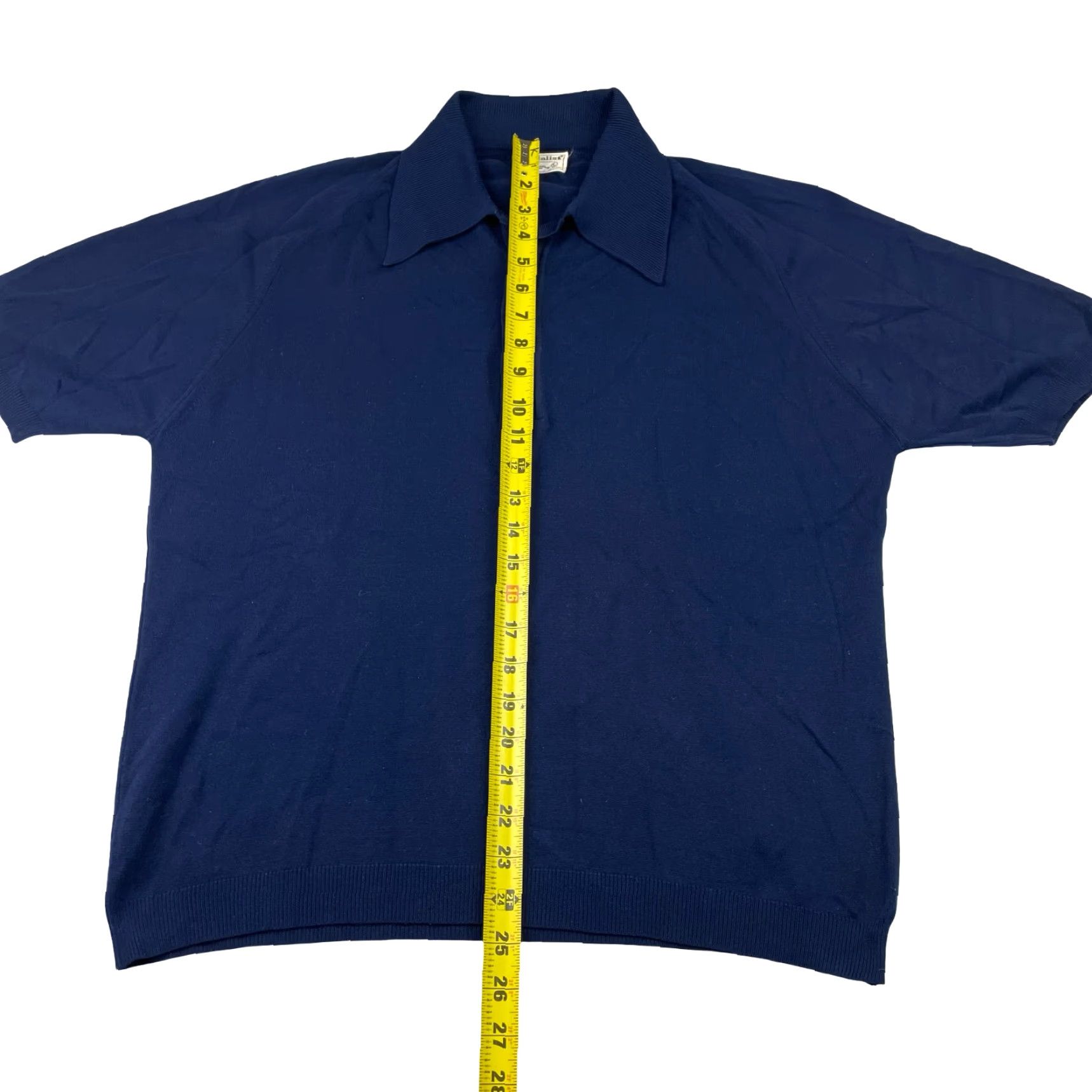 Vintage VINTAGE Medalist Ban-Lon Knit Polo Shirt/Sweater Navy Blue Large Mens Short Sleeve Pullover 60's Size US L / EU 52-54 / 3 - 5 Thumbnail