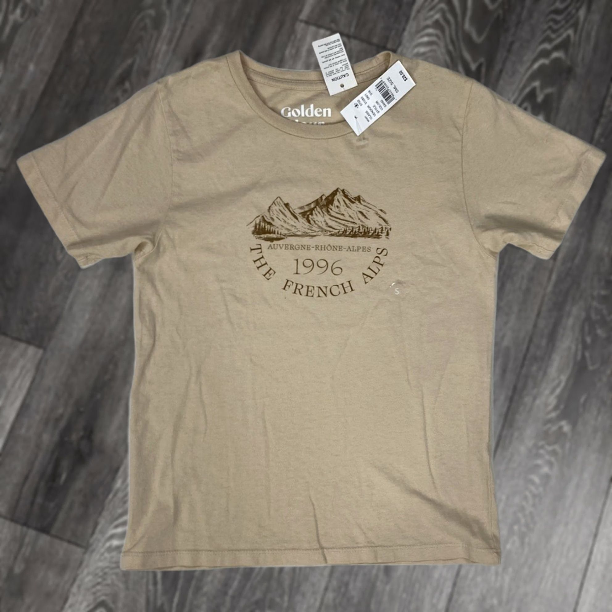 Vintage VINTAGE Golden Hour The French Alps Graphic T-shirt Women Small Beige Short Sleeve Size S / US 4 / IT 40 - 1 Thumbnail