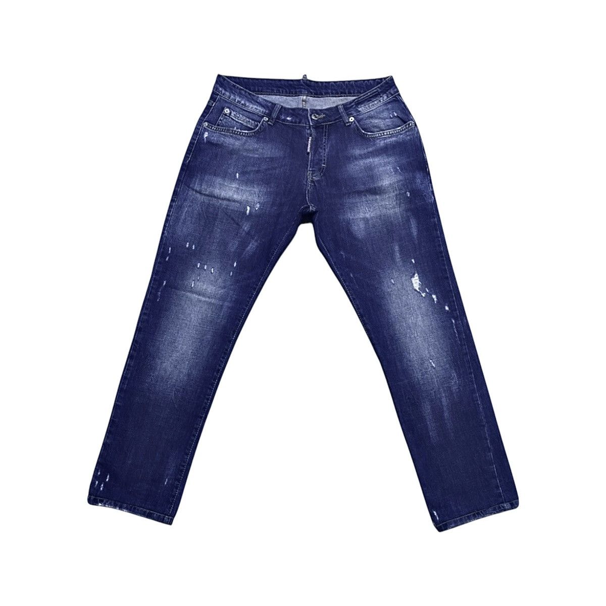 Dsquared2 Dsquared2 Distressed Washed Torn Denim Jeans Big Leather Tag Size US 38 / EU 54 - 1 Thumbnail