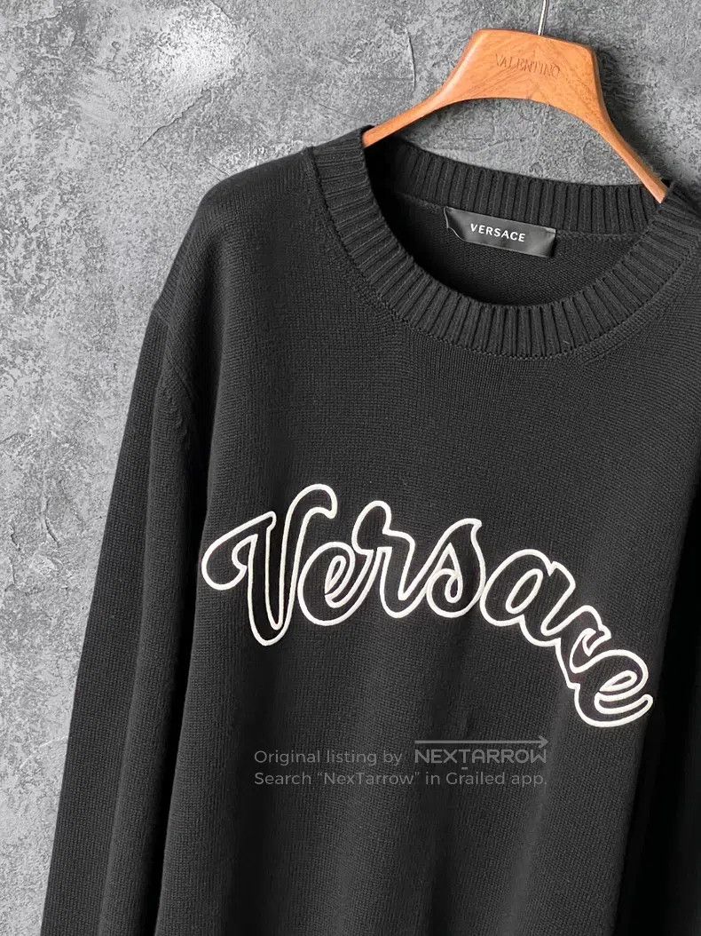 Versace Versace Letter-embroidered cotton sweater Size US L / EU 52-54 / 3 - 5 Thumbnail