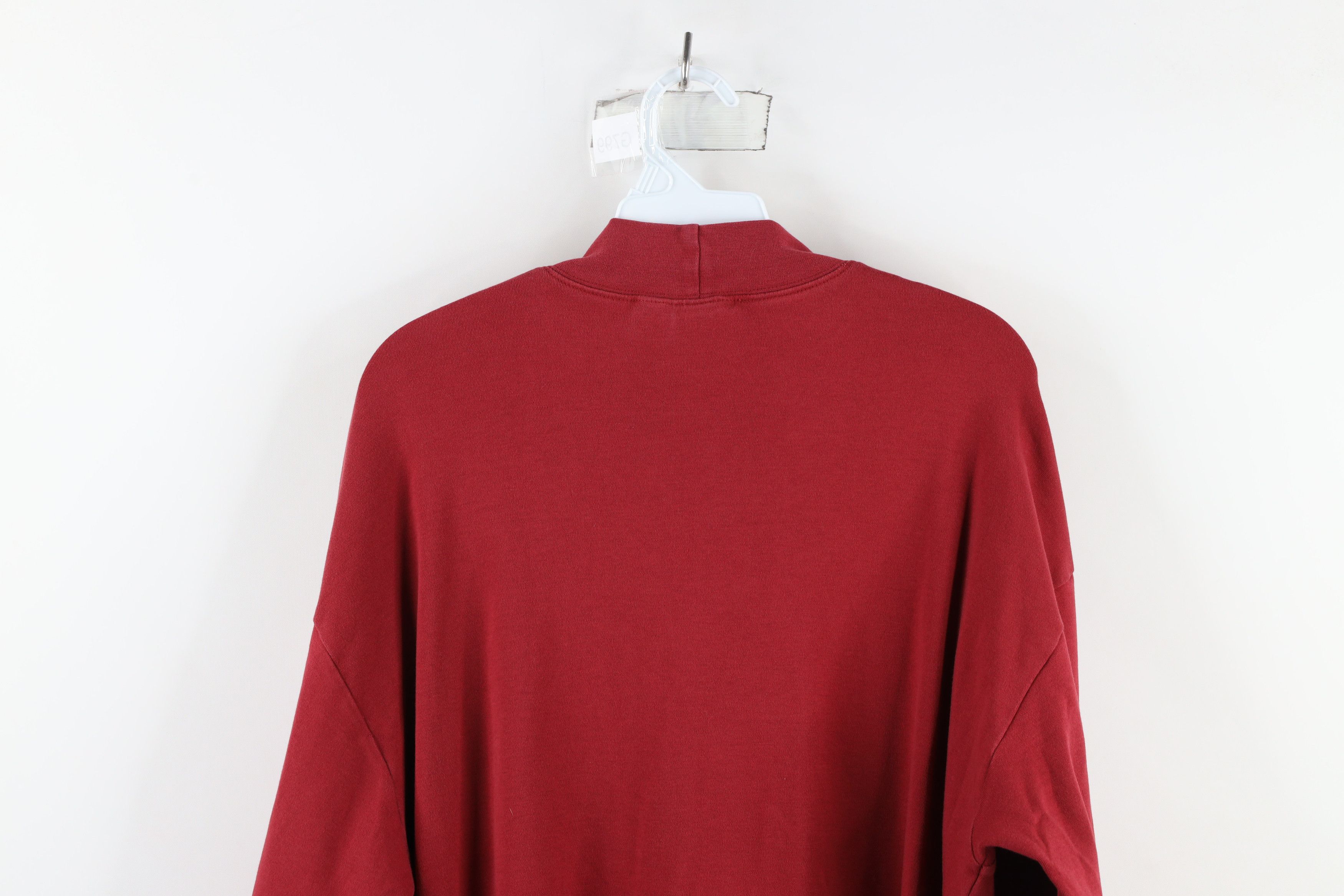 Vintage × Woolrich Woolen Mills Vintage 90s Woolrich Mock Neck Long Sleeve T-Shirt Red USA Size US L / EU 52-54 / 3 - 7 Thumbnail
