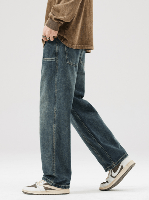Japanese Brand American retro men's loose patchwork pocket jeans Size US 32 / EU 48 - 3 Thumbnail