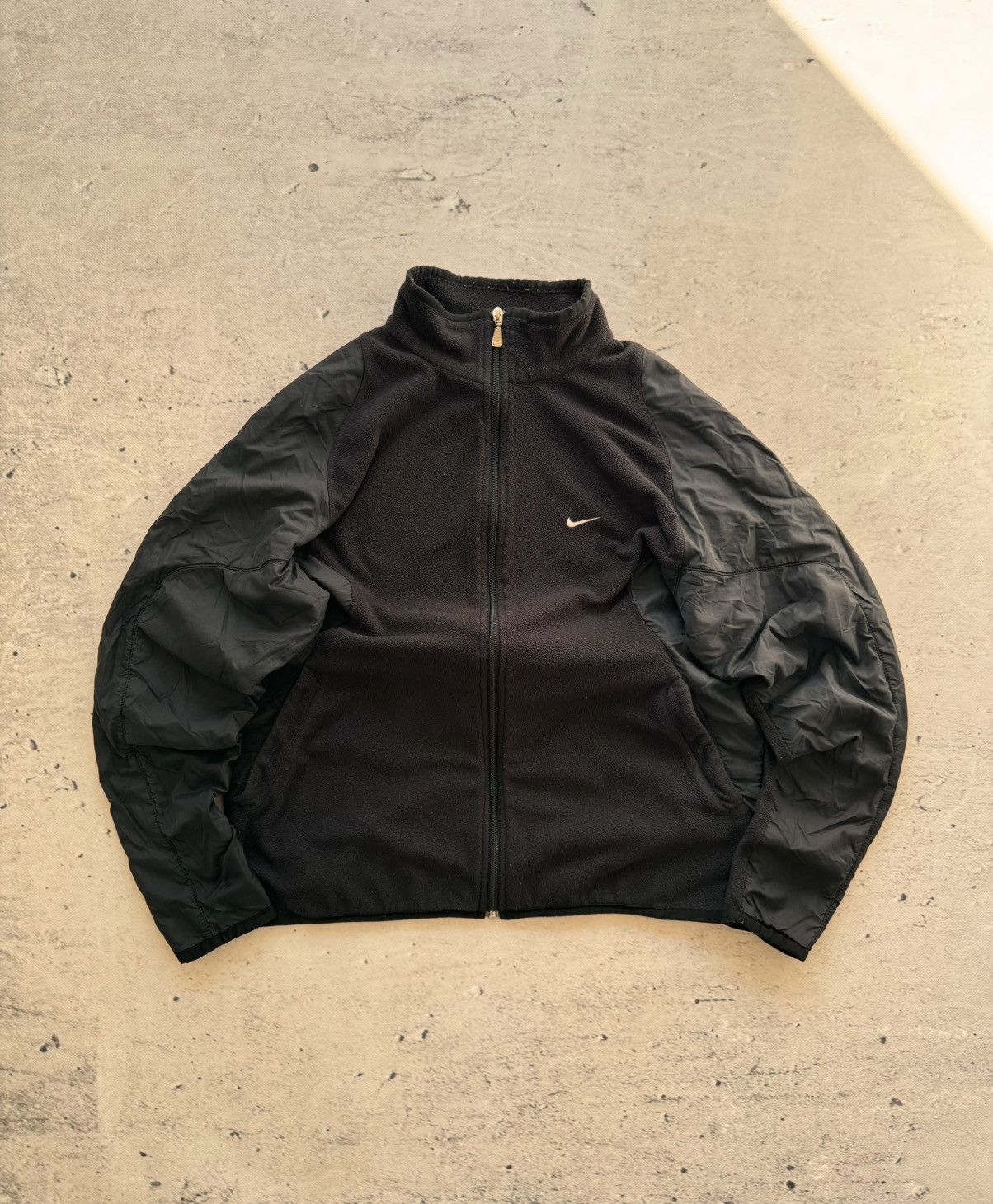 Nike × Vintage NIKE TEDDY FLEECE VINTAGE CENTER LOGO OVERSIZE BOXY HOODIE Size US M / EU 48-50 / 2 - 1 Thumbnail