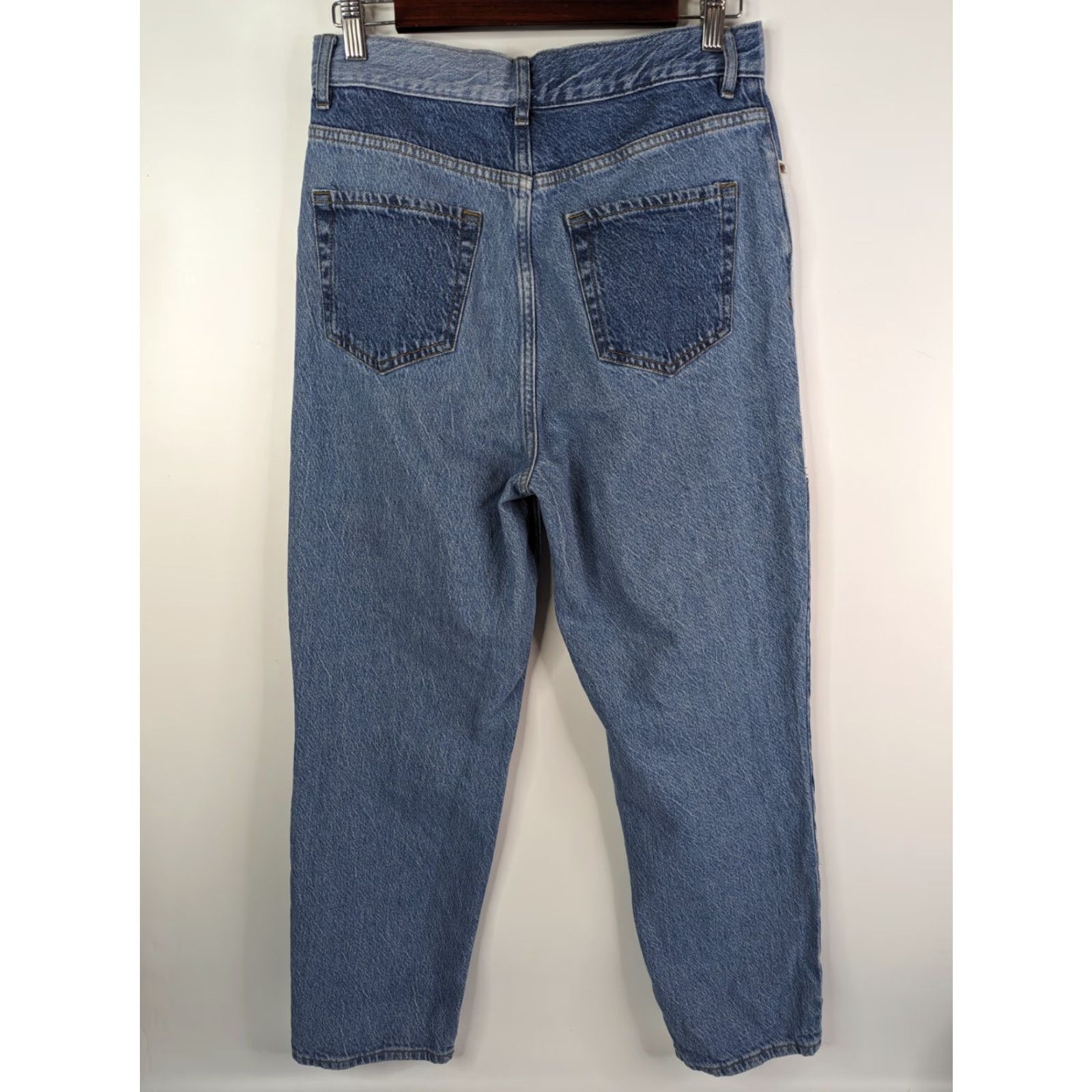 Pacsun PacSun Jeans Women Patchwork Eco Two-Tone Colorblock High Rise Straight Leg Size 28 Blue 100% Cotton Denim Size 28" / US 6 / IT 42 - 5 Thumbnail