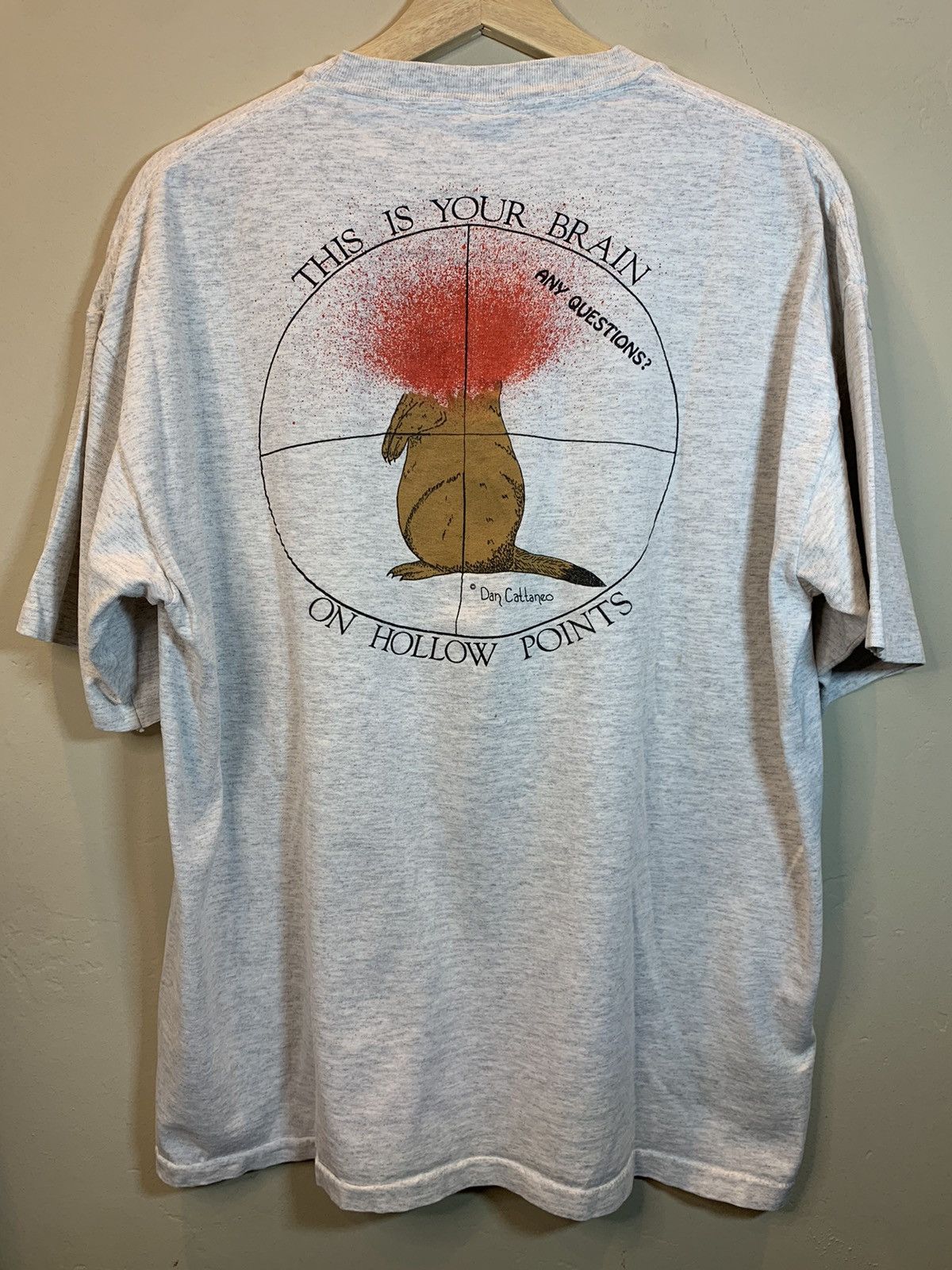 Vintage RARE Vintage Your Brain On Hollow Points Single Stitch Shirt Size US XL / EU 56 / 4 - 2 Thumbnail