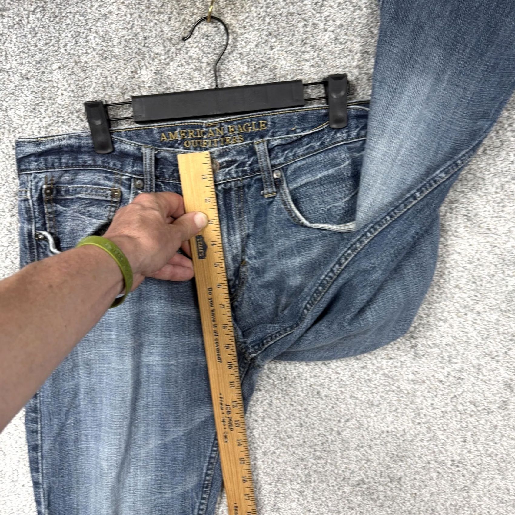 American Eagle Outfitters American Eagle Outfitters Jeans Mens 32x32 Blue Original Straight Denim Classic Grunge 5-Pocket Mens Regular Rise Mid Cotton Denim Pockets Button Zip Size US 32 / EU 48 - 5 Thumbnail