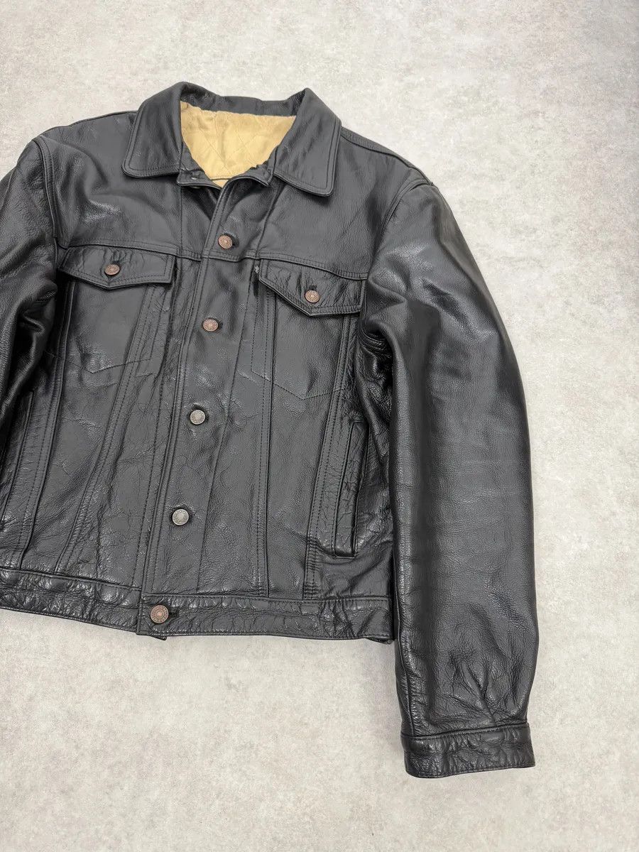 Levi's Levis Black Leather Bomber Trucker Jacket Size US M / EU 48-50 / 2 - 6 Thumbnail