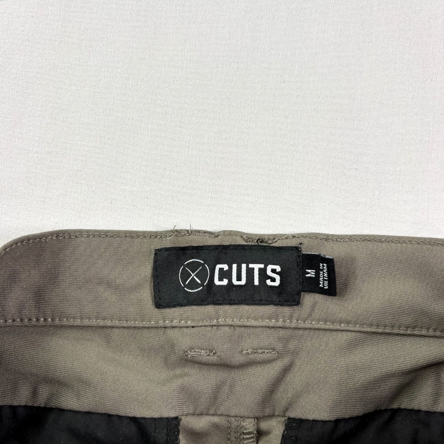Cuts Cuts Jogger Pants Mens Medium Brown AO Tapered Stretch Athleisure Casual Regular Inseam 28 in Logo Front Flat Front Polyester Size US 31 - 3 Thumbnail