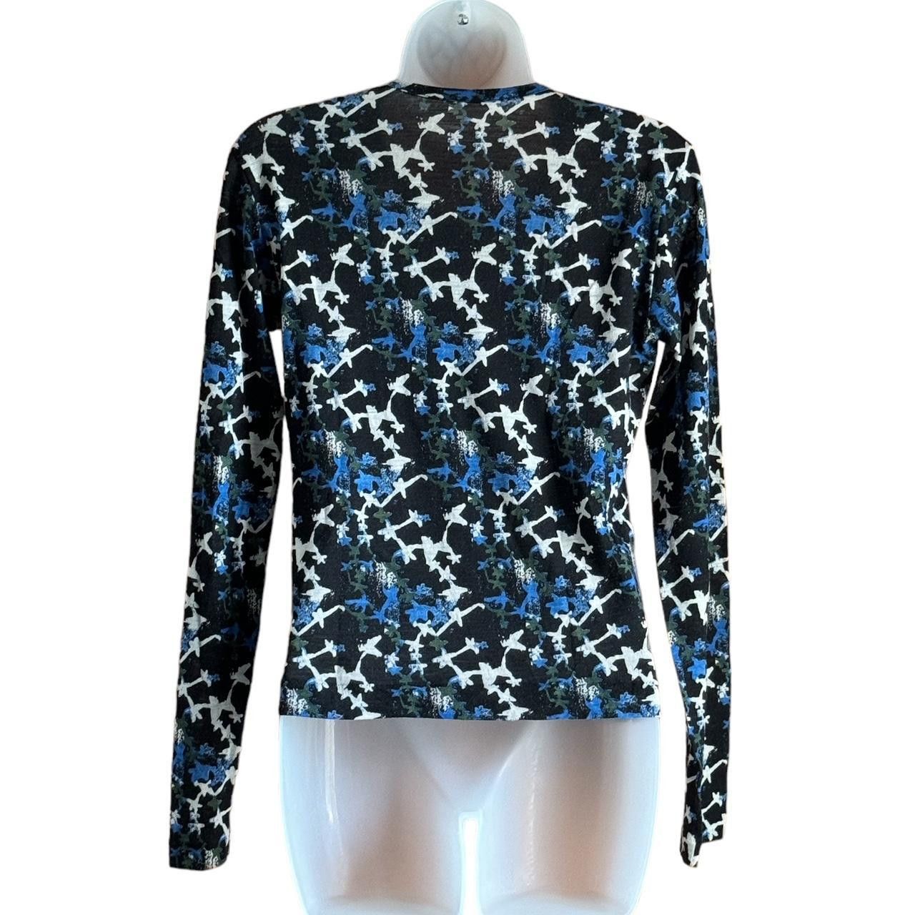 Yohji Yamamoto Y’s by Yohji Yamamoto Printed Wool V-Neck Top Size S / US 4 / IT 40 - 3 Thumbnail