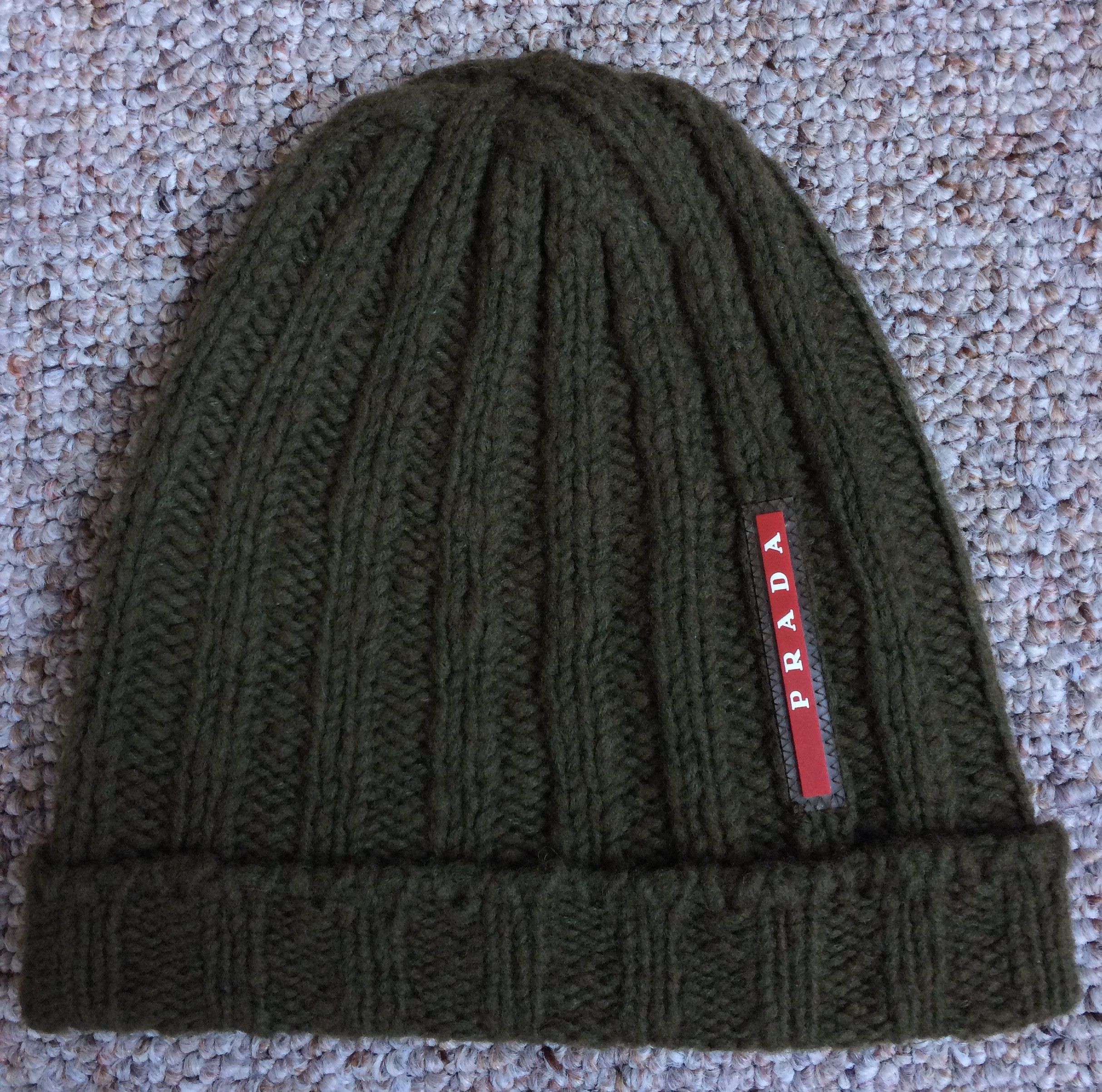 Prada Prada Linea Rossea Logo Beanie Hat Size ONE SIZE - 1 Thumbnail